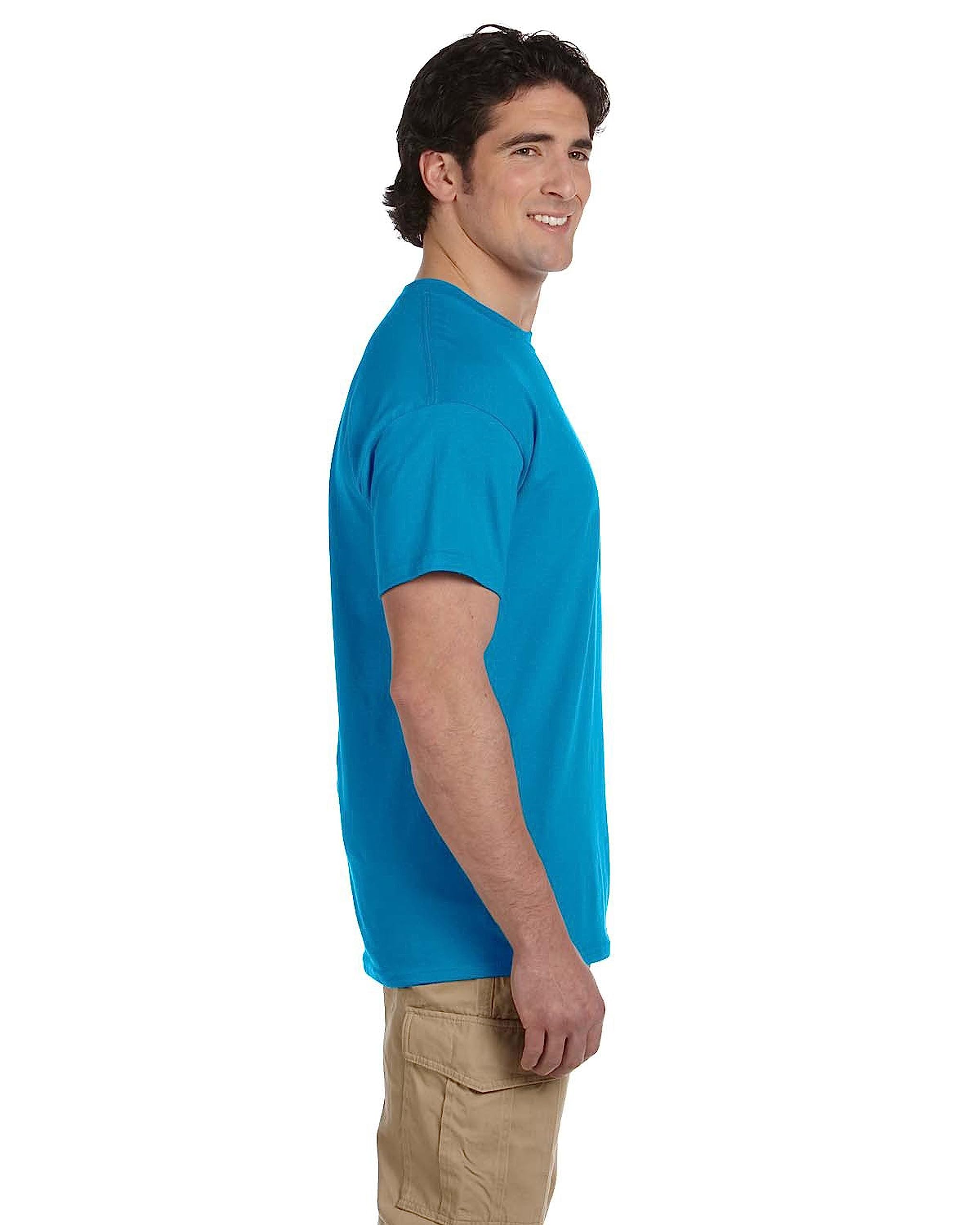 Fruit of the Loom Men's Lightweight 100% Cotton Crew Neck T-Shirts 5-Pack - Soft Breathable Undershirts for Everyday Wear, Gym & Casual Outfits