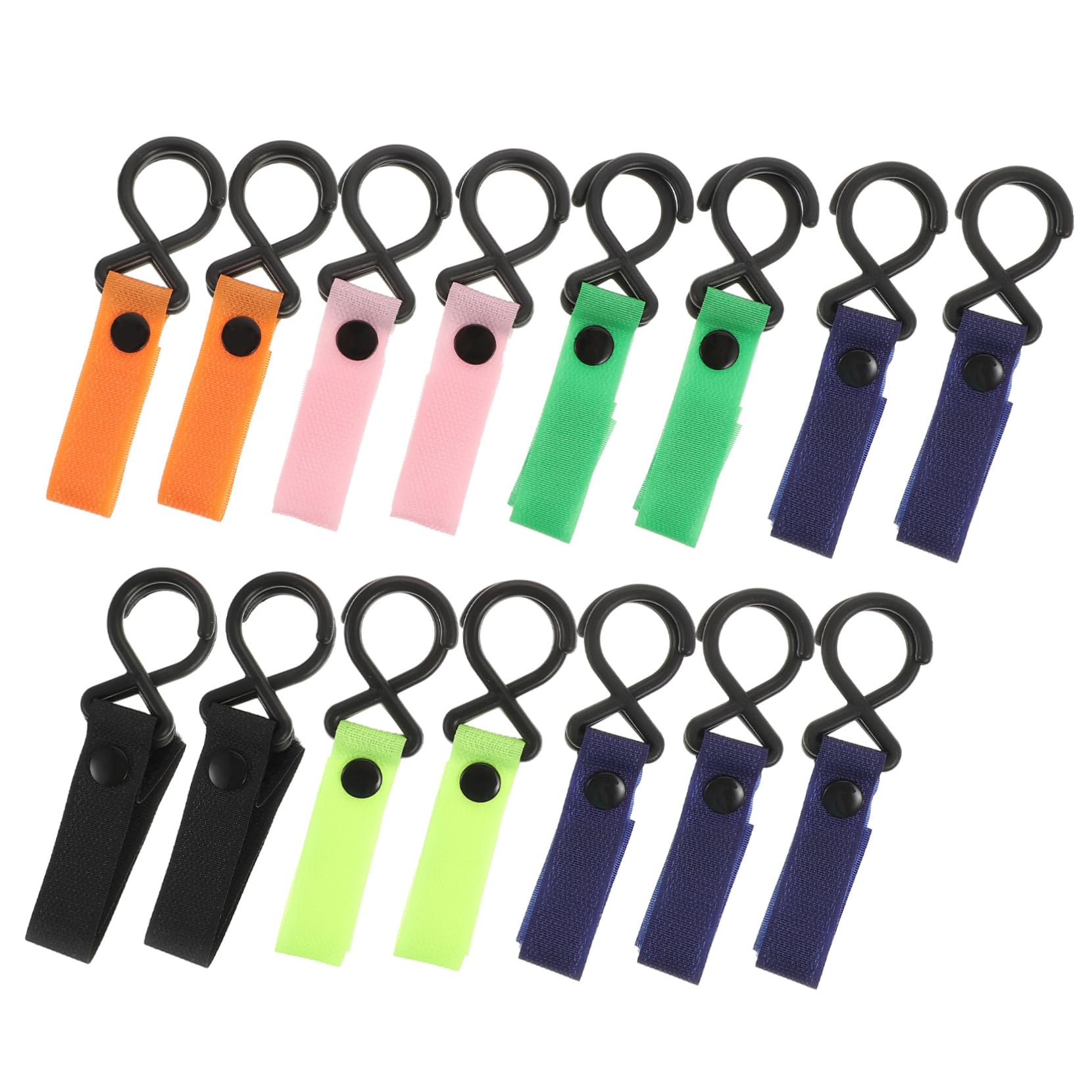 VICASKY 15-Pack Heavy Duty Stroller Hooks - Multi-Purpose Hanging Hooks for Wheelchairs, Prams & Pushchairs - Durable Strap Hangers for Shopping Bags, Purses & Baby Supplies - Perfect for Parents & Caregivers