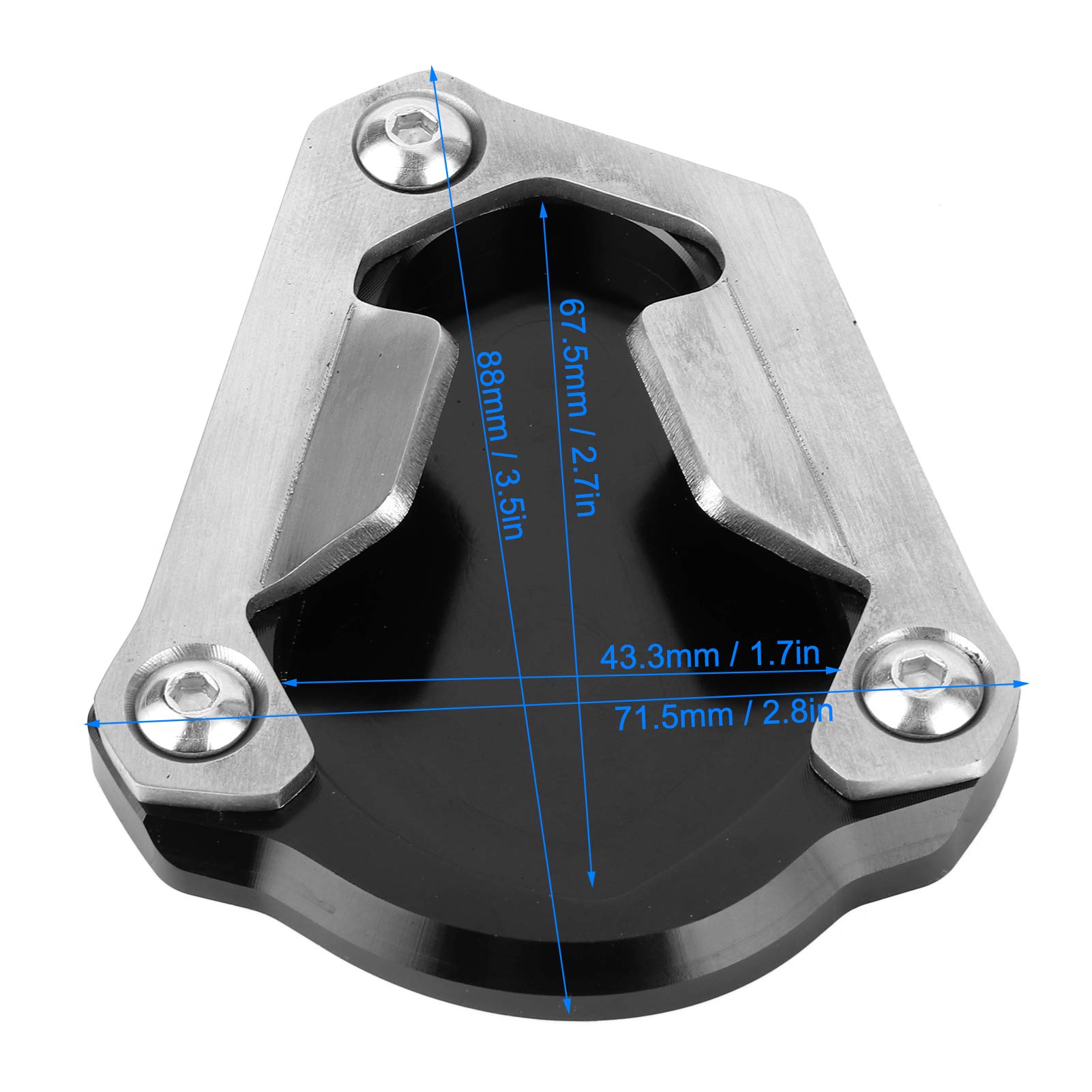 Motorcycle Kickstand Extension Pad - KSP-137-BLK Side Stand Support Plate for Triumph Scrambler 1200XC 1200XE (2019-2020) | Prevent Sinking on Soft Ground & Protect Pavement | Ideal for Parking on Grass, Sand or Gravel Surfaces
