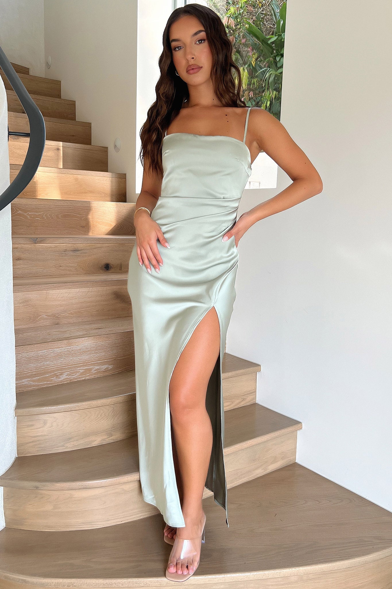 Manesh Maxi Dress for Women - Flowy Long Boho Summer Dress in Sage Green | Perfect for Beach Vacations, Music Festivals & Casual Outings