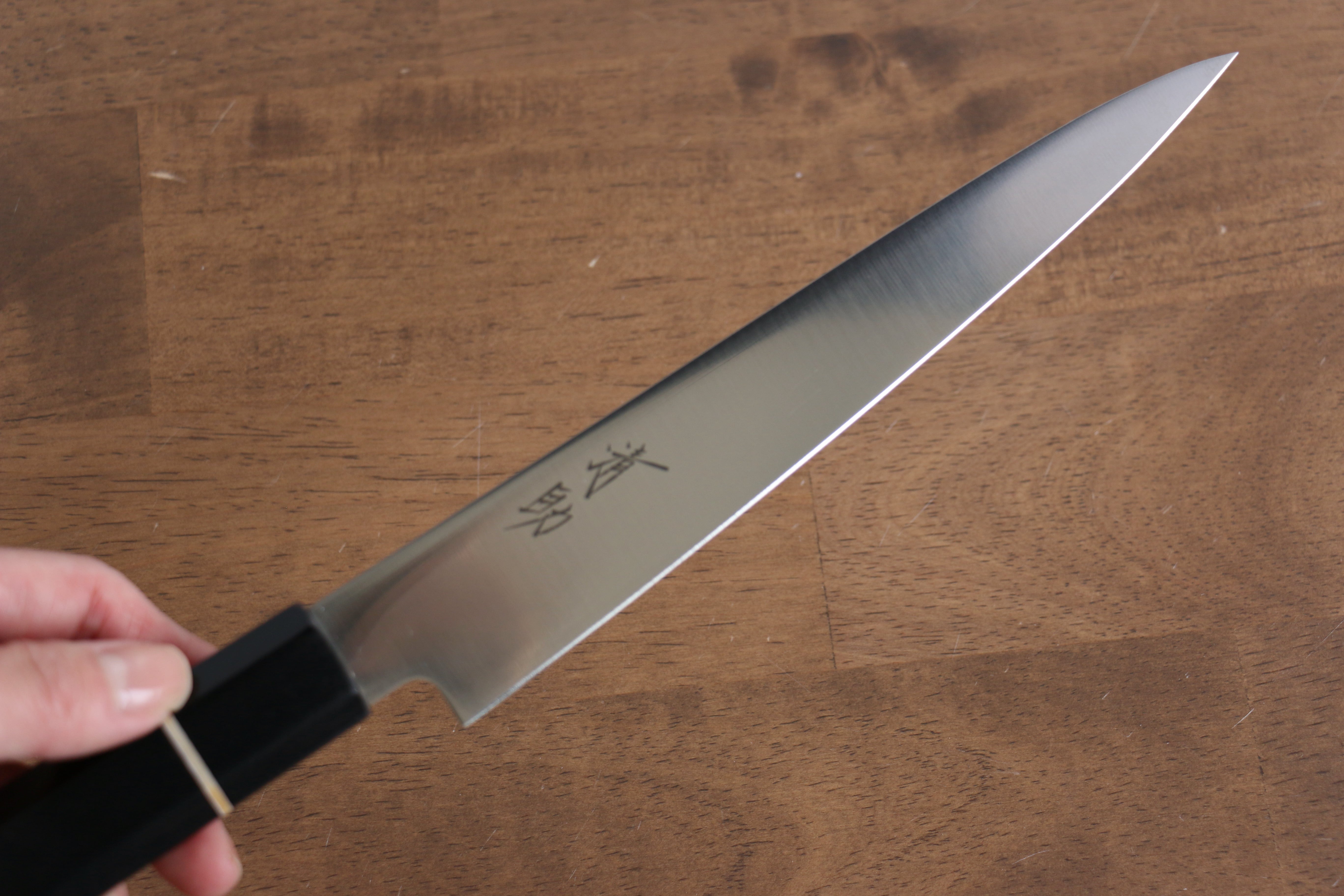 Premium Seisuke Molybdenum Steel Slicer Knife 180mm - Black Pakkawood Handle - Professional Kitchen Knife for Sushi, Meat, and Vegetables