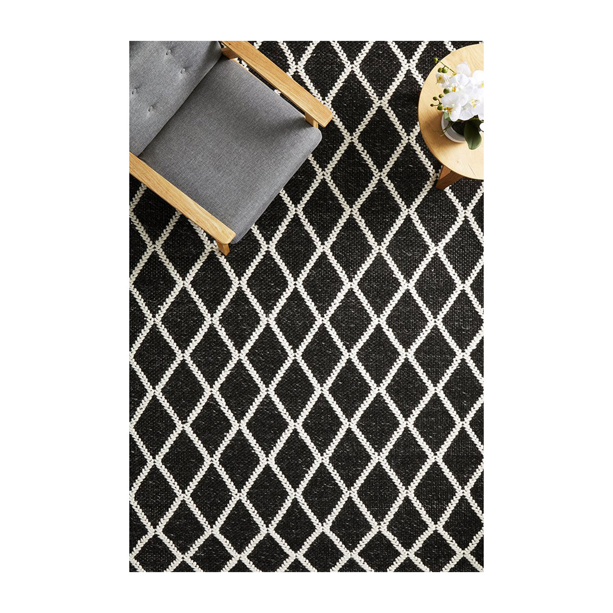 Premium Huxley Black Area Rug - Soft & Durable for Living Room, Bedroom, or Office Decor - Easy to Clean & Stain Resistant