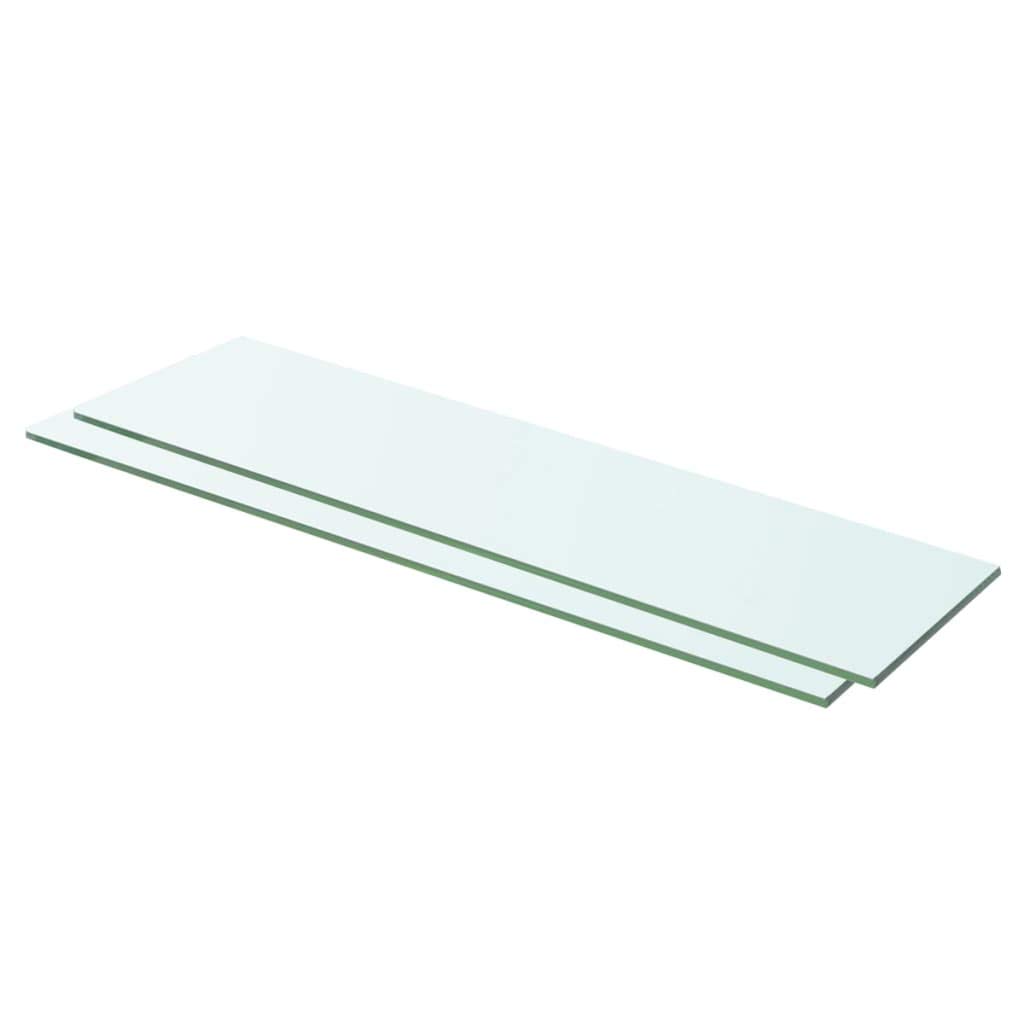 2-Pack Clear Glass Wall Shelves 23.6