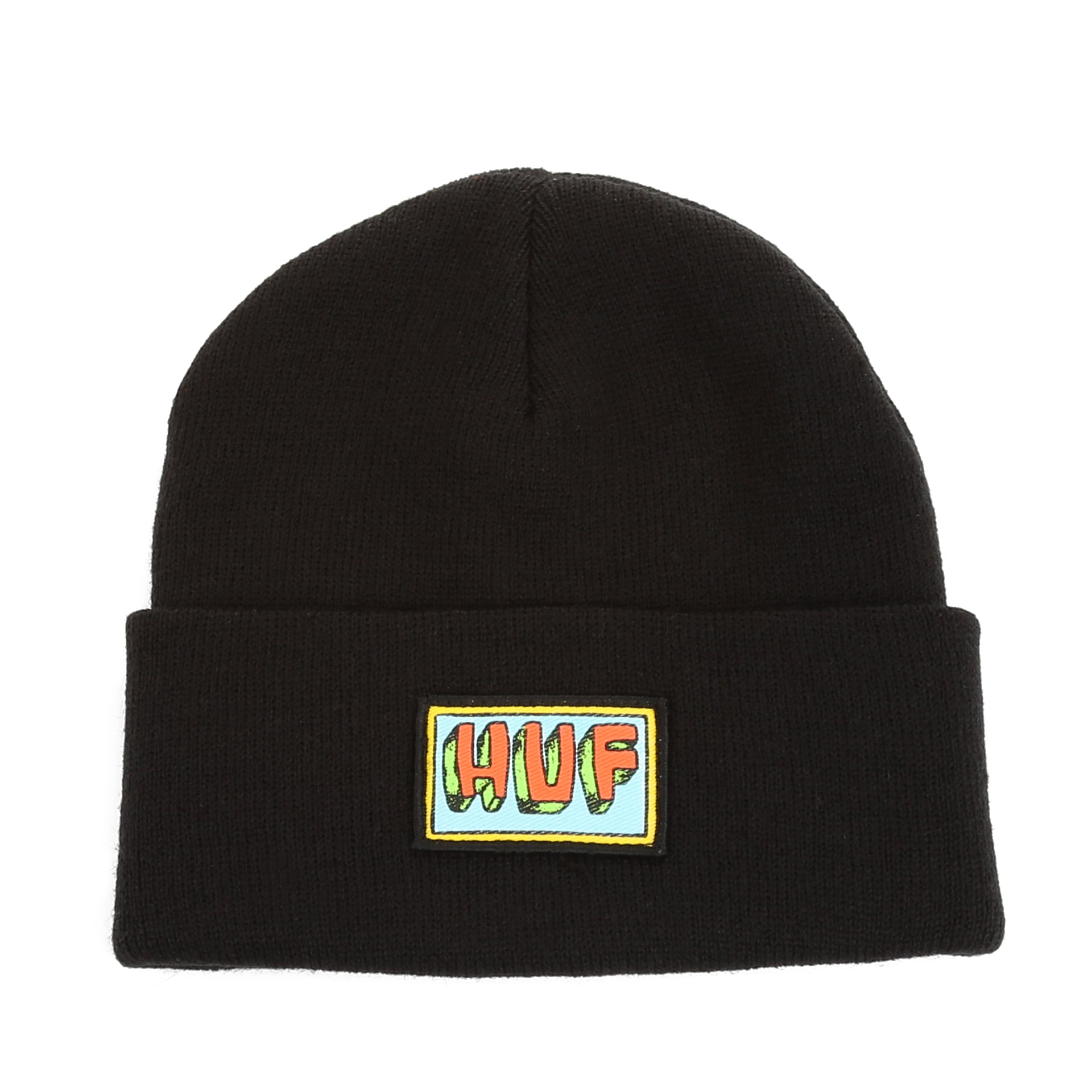 Huf Mar Vista Beanie - Black Winter Skull Cap for Men & Women - Warm Knit Hat for Snowboarding, Skiing & Outdoor Activities