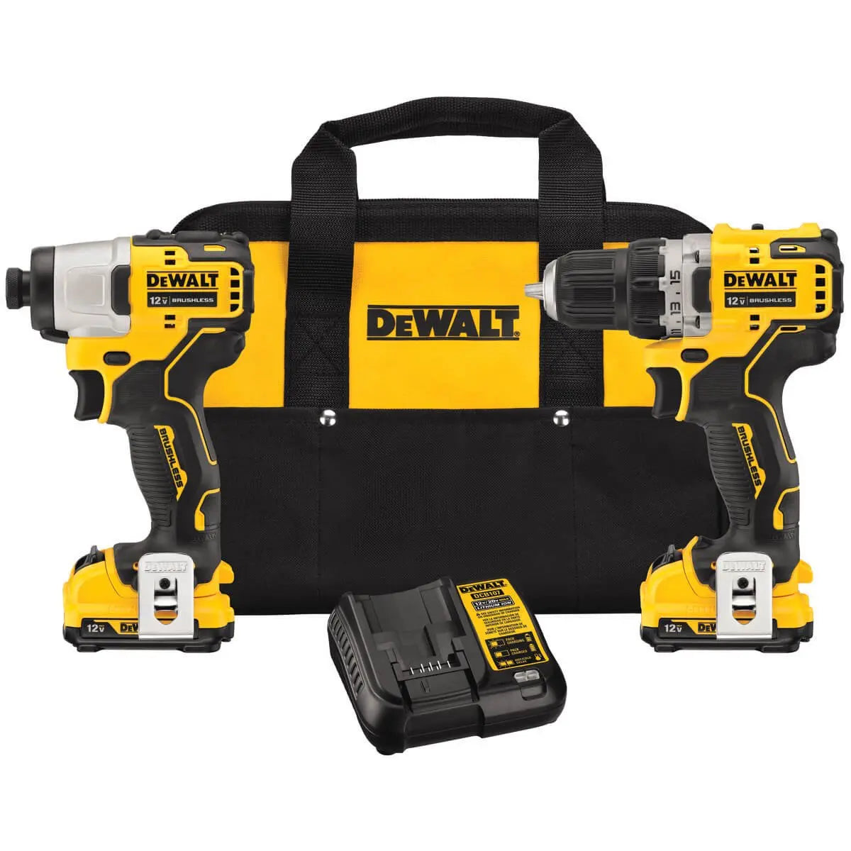 DEWALT DCK221F2 XTREME 12V MAX Brushless Cordless Drill & Impact Driver Kit - Compact Power Tools for DIY Projects, Home Repairs & Professional Construction Work