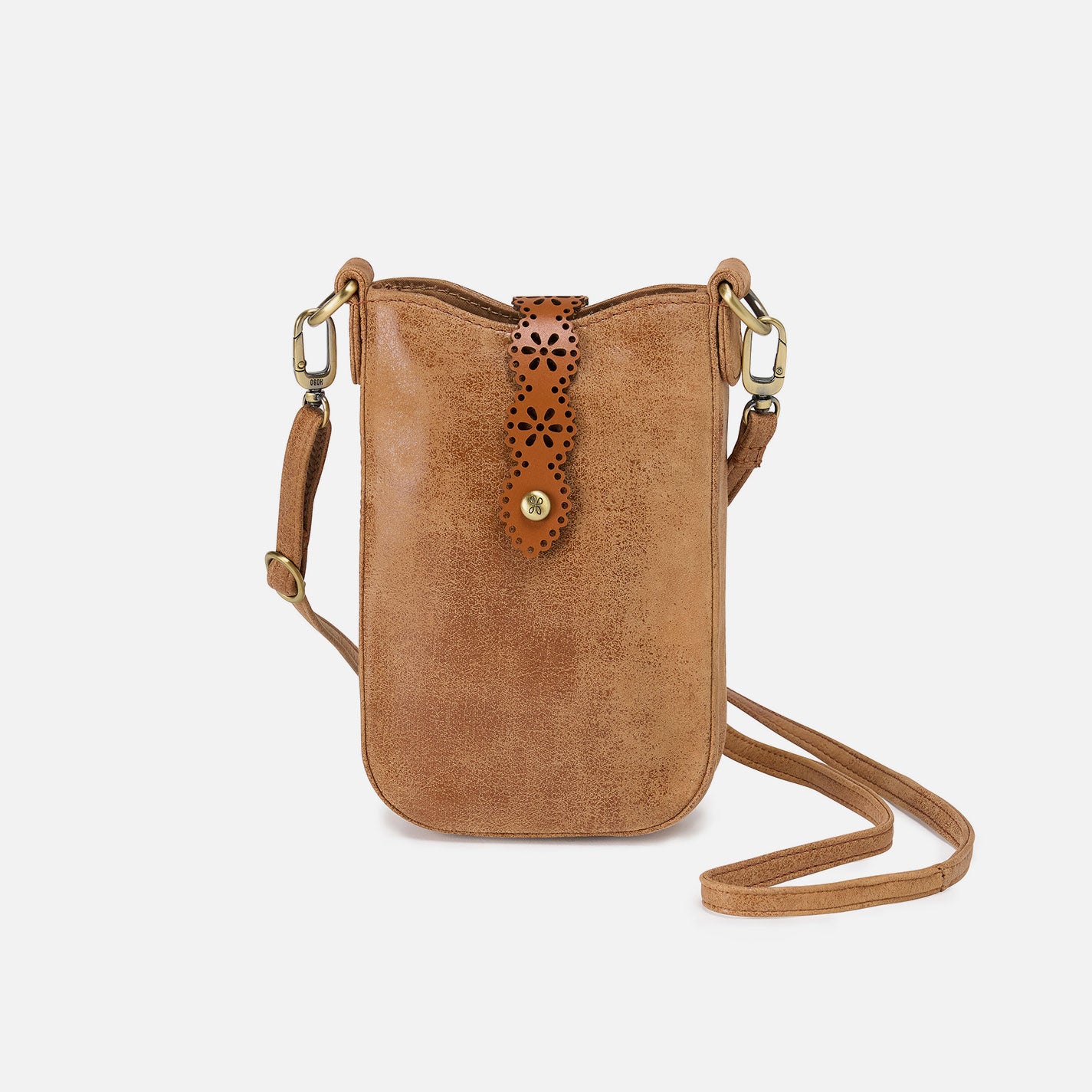 Premium Buffed Leather Tabby Phone Crossbody Bag in Whiskey - Stylish & Compact for Everyday Use, Travel, and Shopping