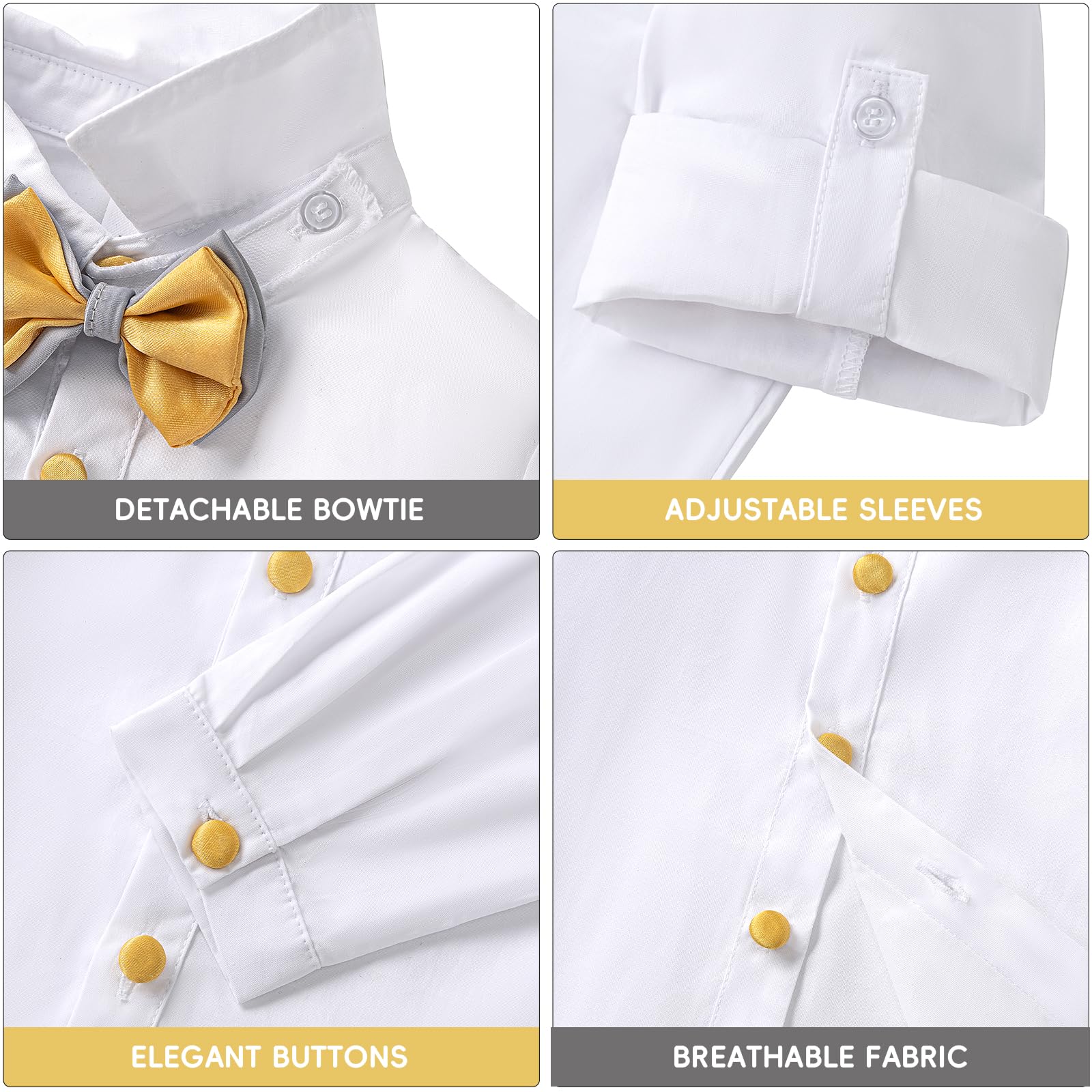 Booulfi Baby Boy Christmas Outfit - Formal Overalls & Suspenders Suit for Newborns - Perfect for Weddings, Holidays & Special Occasions