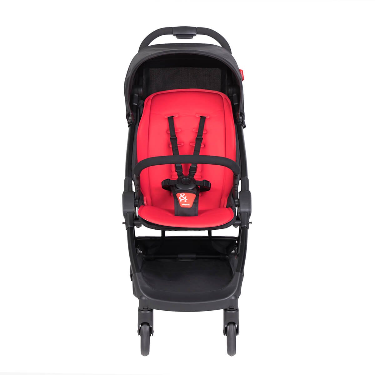 Phil & Teds Go Umbrella Travel Stroller - Ultra Lightweight (11lbs) Compact Cherry Red Stroller with One-Hand Fold, Removable Bumper Bar & Reversible Seat Liner - Travel System Ready Full Suspension - Perfect for Air Travel, City Walks & Daily Errands