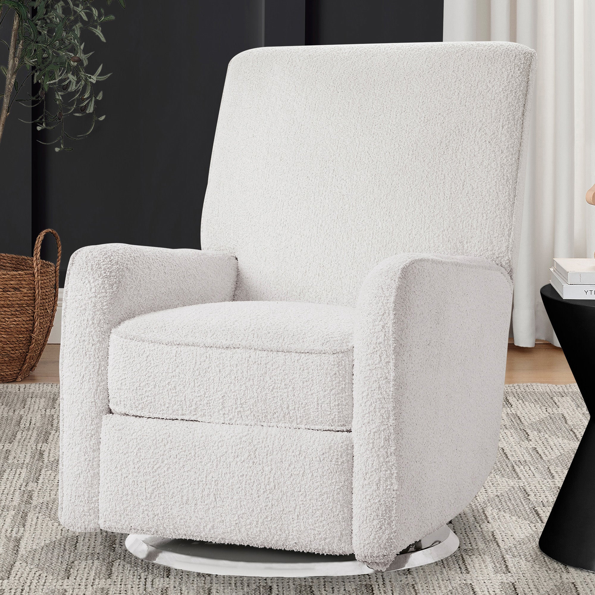 Nest Nursery Swivel Recliner Chair - 360° Rotating Glider Rocker with Lumbar Support for Nursing, Feeding & Relaxing - Perfect for Baby Nursery, Breastfeeding & Nursery Decor