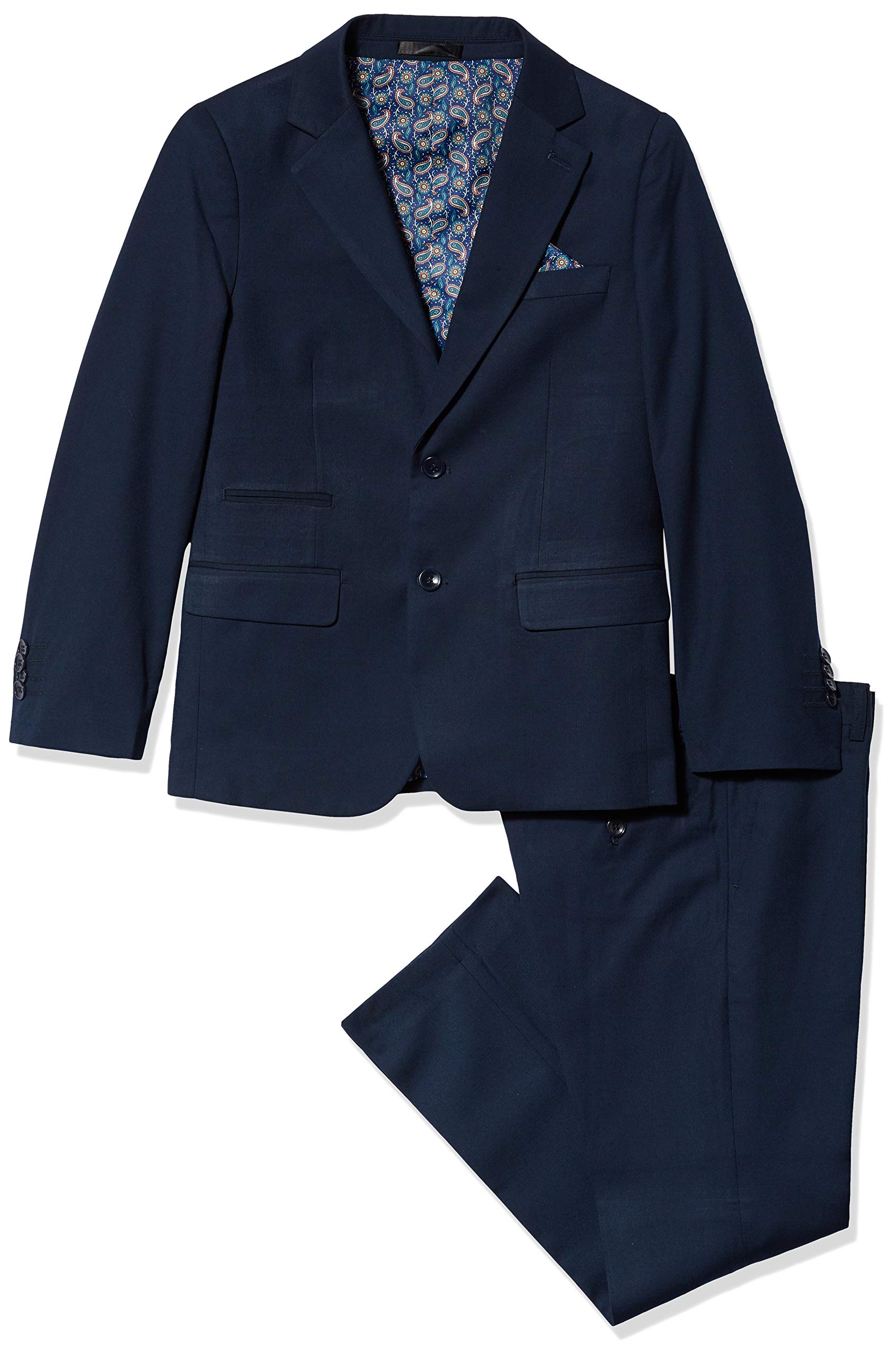 Isaac Mizrahi Boys' 2-Piece Slim Fit Wool Blend Suit for Husky Sizes - Formal Wear for Weddings, School Events & Special Occasions