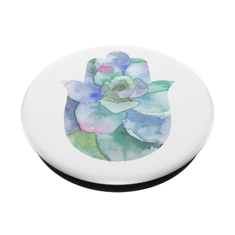 Hamsa Hand Watercolor Flower PopSockets PopGrip - Swappable Phone Grip for iPhone, Samsung & Tablets - Perfect for Yoga, Travel & Everyday Use