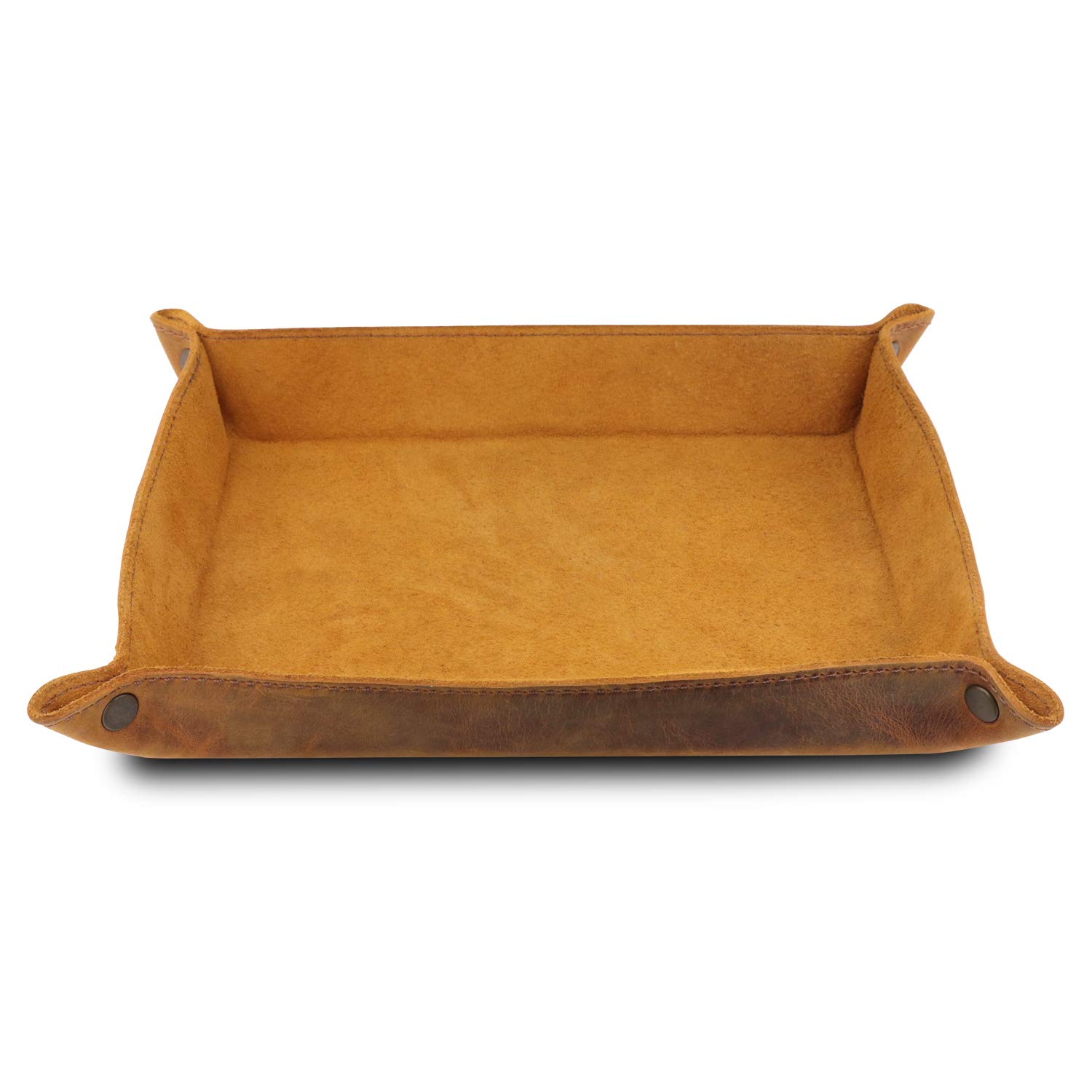Genuine Leather Tray Organizer - Lightweight Waterproof Desk Organizer for Wallets, Watches, Keys, Phones & Office Supplies | Perfect for Home, Office & Travel Organization