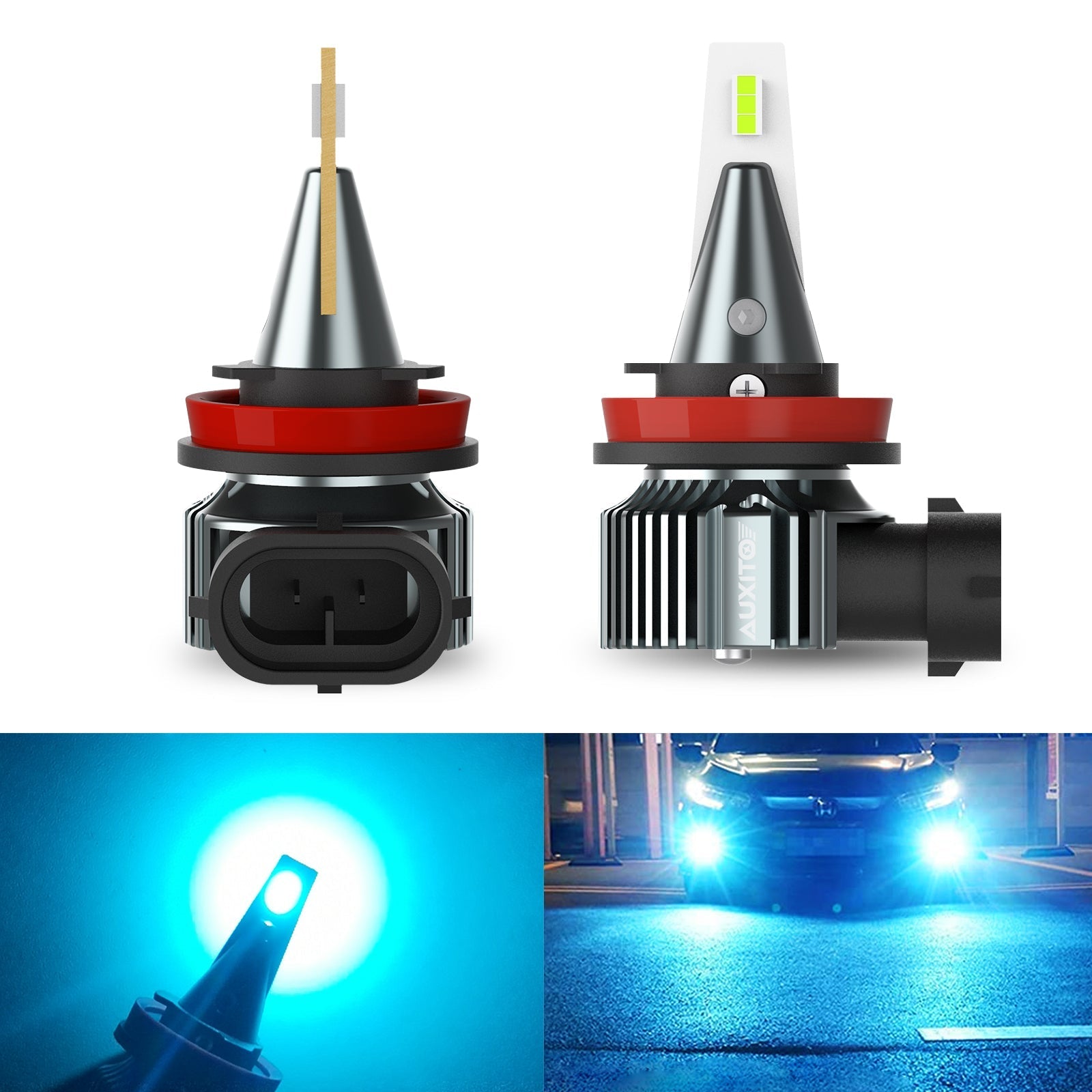 H11 H8 LED Fog Light Bulbs 8000K Ice Blue - Super Bright Waterproof Fog Lights for Cars, Trucks, SUVs - Enhanced Visibility in Rain, Snow & Foggy Conditions