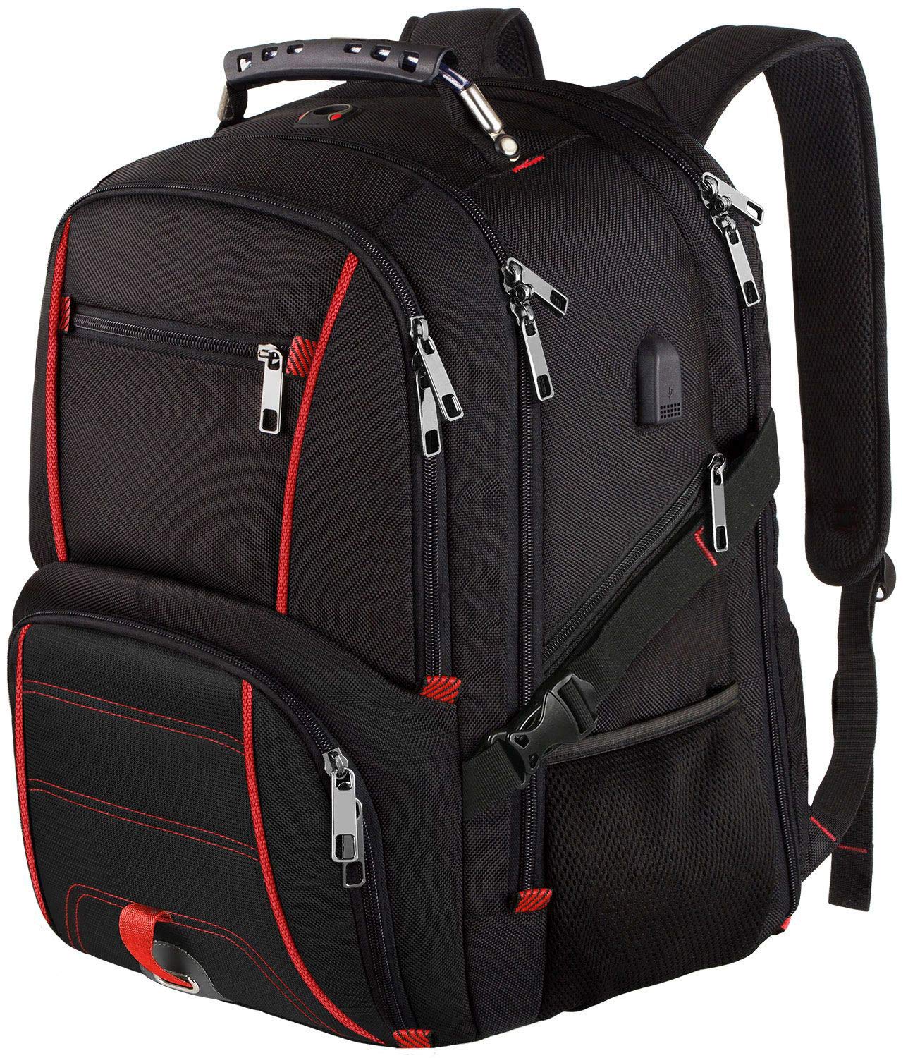 LTINVECK Extra Large Travel Laptop Backpack for Men & Women - TSA Friendly Business Backpack with USB Charging Port & RFID Protection - Fits 17 Inch Laptops - Perfect for Air Travel, Commuting & Office Use