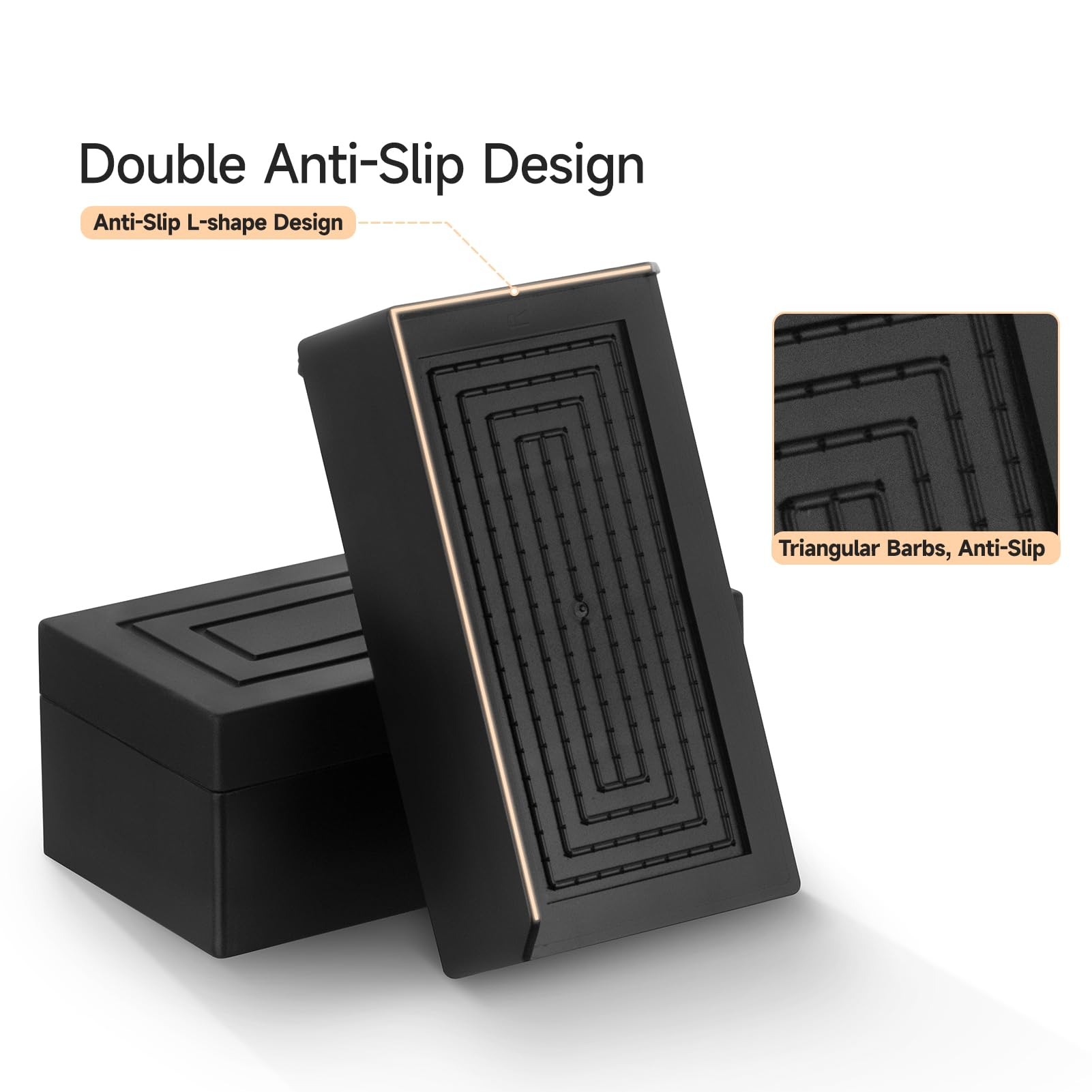 4 Pack Heavy Duty Adjustable Bed Risers - 3 Inch Furniture Risers for Sofa, Couch, Table & Chair - Stackable Space Saving Design with Storage - Supports Up to 1100 lbs (Black) - Perfect for Dorm Rooms, Small Apartments & Home Organization
