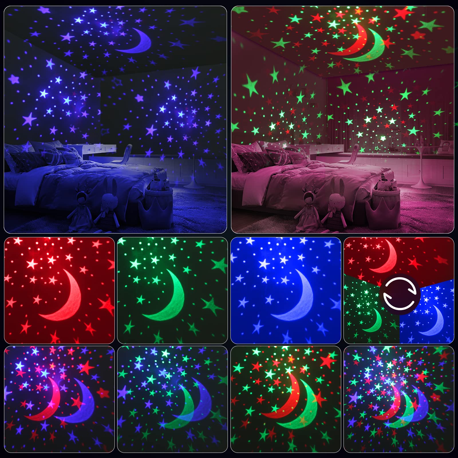 YACHANCE Kids Night Light with Sound Machine - Star Projector & White Noise Soother for Baby Nursery, 9 Natural Sounds & 20 Lullabies, Remote Timer - Perfect for Bedtime, Relaxation & Sleep Training