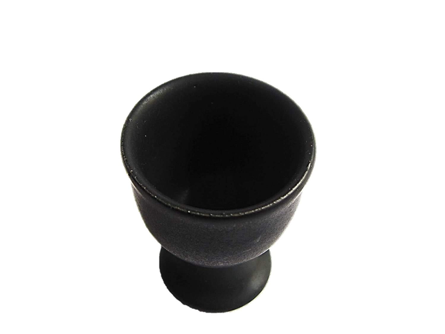 Soft Boiled Egg Holder Set of 2 | Ceramic Egg Cups for Breakfast | Ivory & Black Pottery Egg Stand | Perfect Housewarming Gift for Kitchen & Dining Decor | Use for Soft Boiled Eggs, Dipping Sauces or Small Desserts