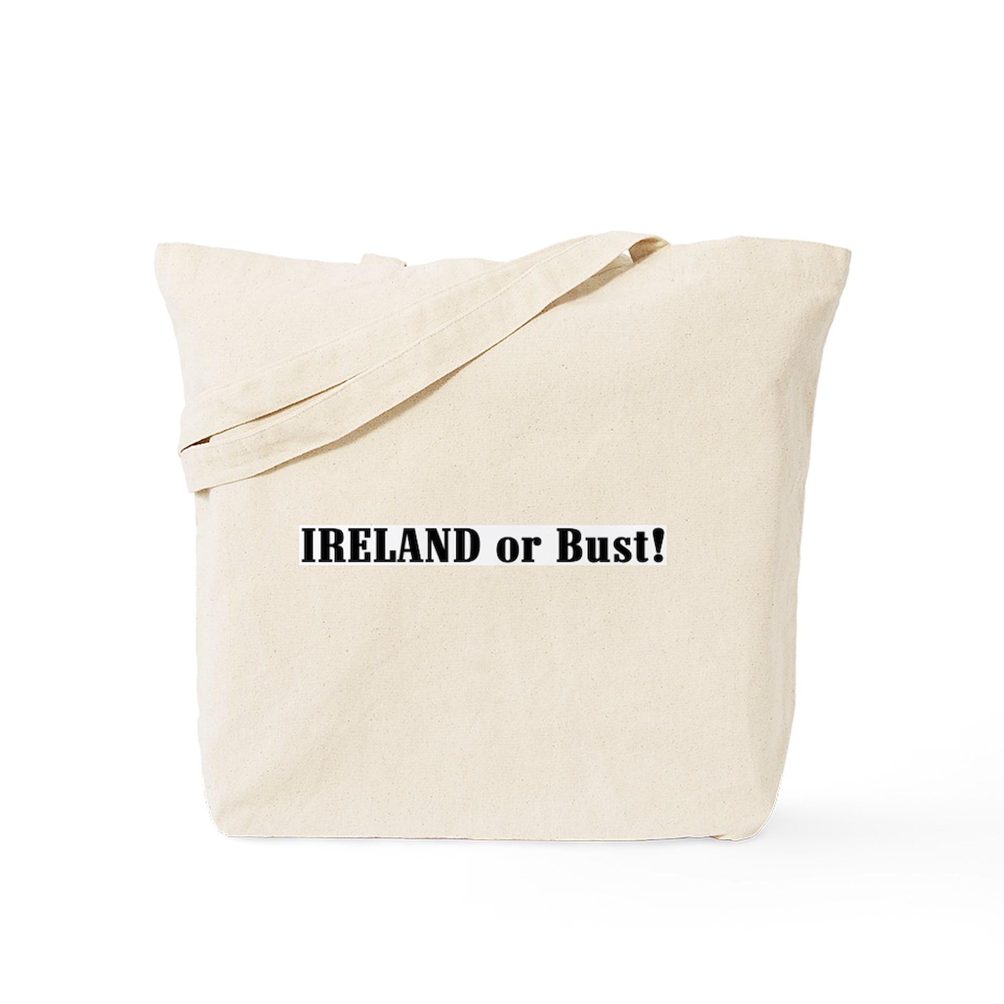 Ireland Or Bust! Natural Canvas Tote Bag - Eco-Friendly Reusable Shopping Bag for Travel, Groceries & Daily Use