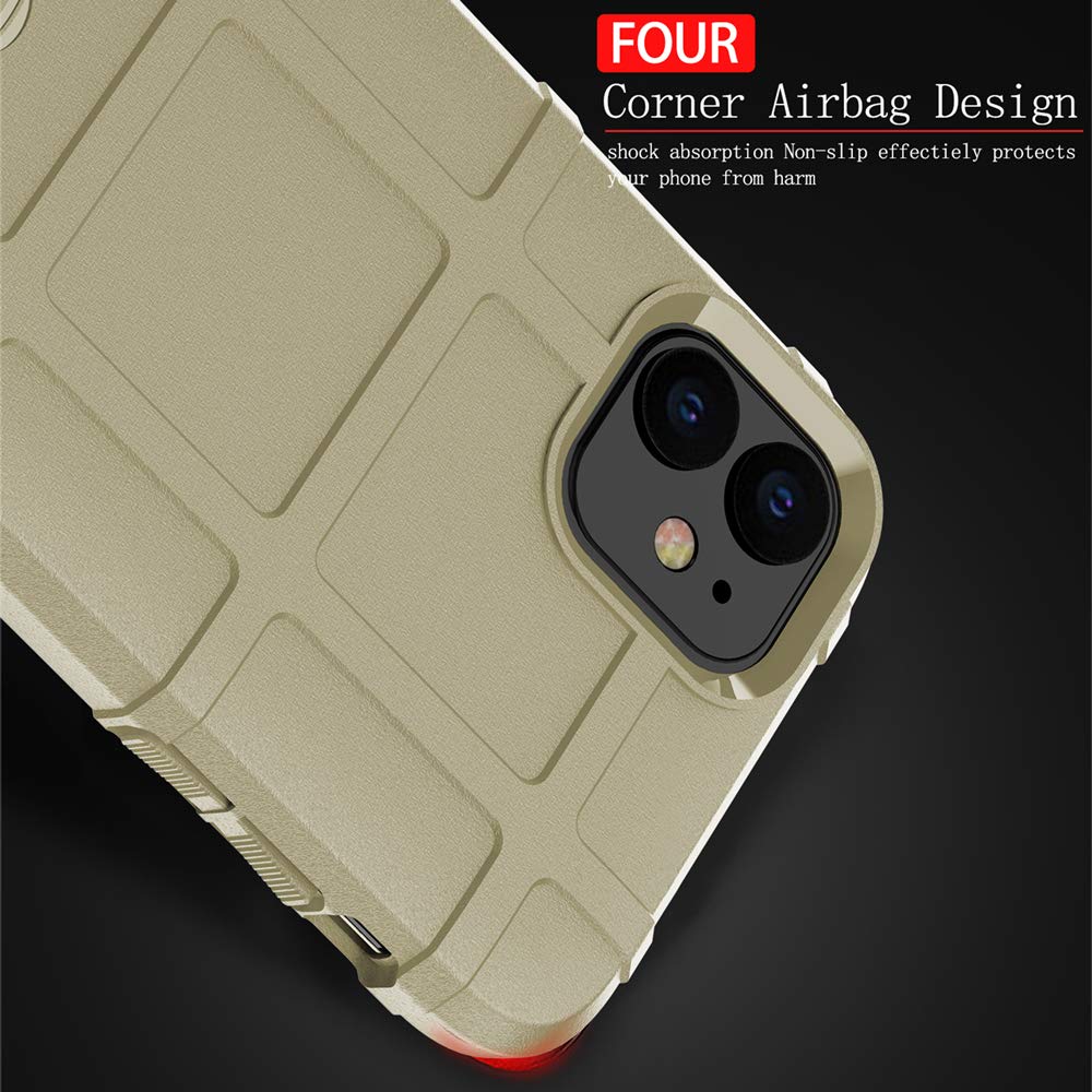 Rugged Shield Series TPU Thick Armor Tactical Protective Case for iPhone 11 (6.1 Inch) - Light Clay | Shockproof & Durable Cover for Outdoor, Work, and Daily Use