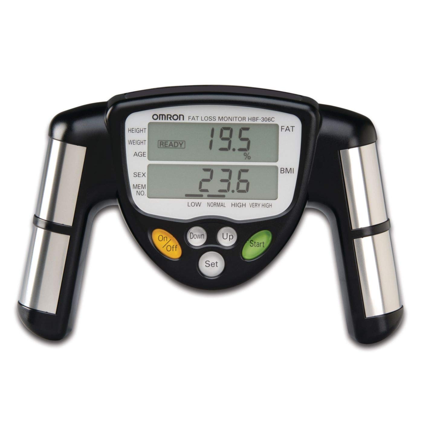 Omron HBF-306C Body Fat Analyzer - Accurate Handheld Body Composition Monitor for Weight Loss, BMI & Muscle Mass Tracking - Perfect for Home Gym & Fitness Enthusiasts