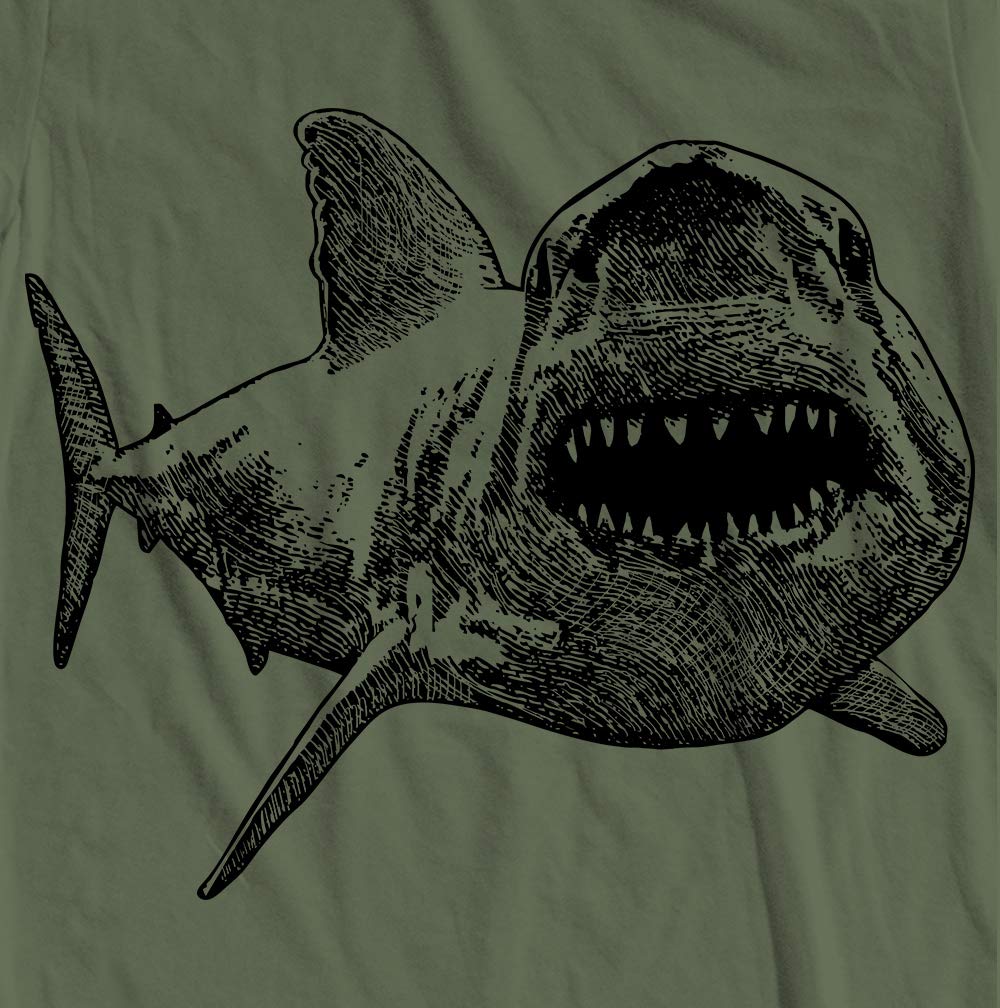 Great White Shark Attack T-Shirt with Shark Teeth Design - Unisex Men & Women's Graphic Tee for Beach, Surfing & Shark Lovers