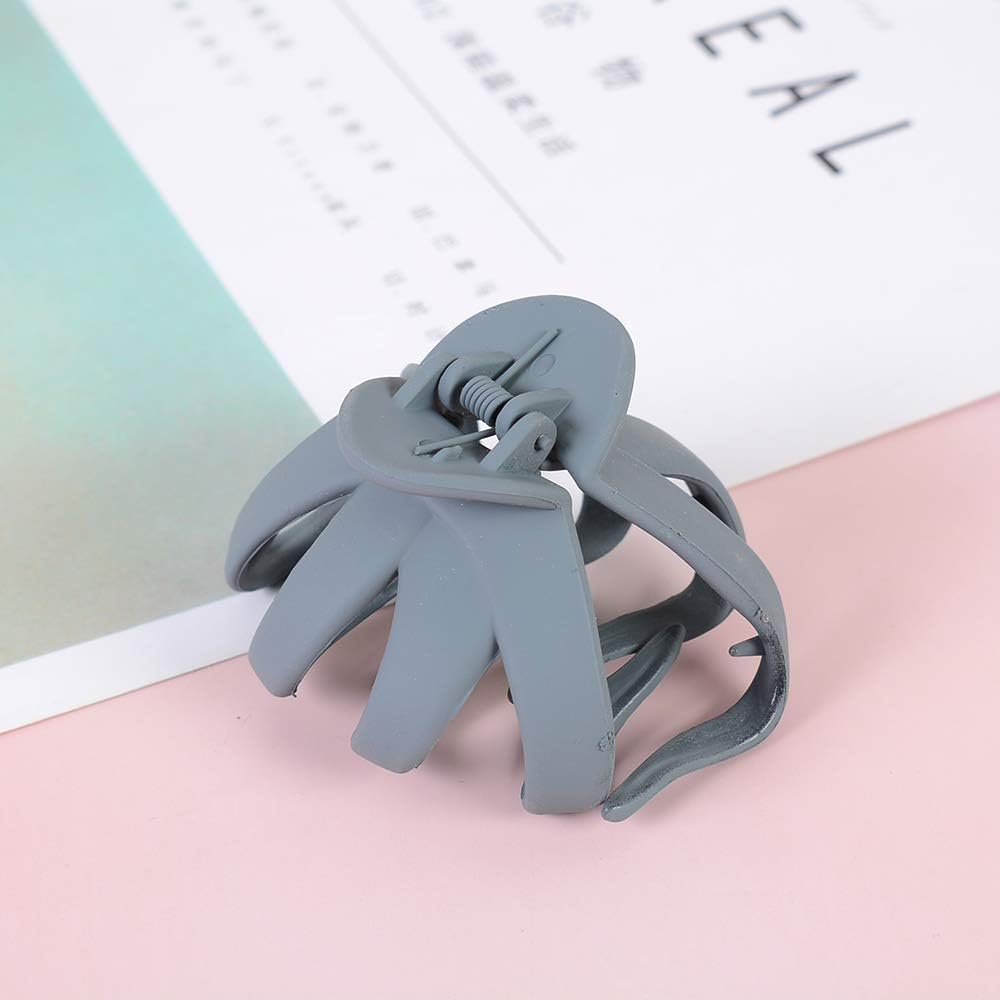 6-Pack Medium Hair Claw Clips for Women - Non-Slip Grip Octopus Jaw Clips, Matte Finish Thick Hair Clips for Daily Hairstyles | Perfect for School, Work, Gym and Travel Hairstyling Accessories