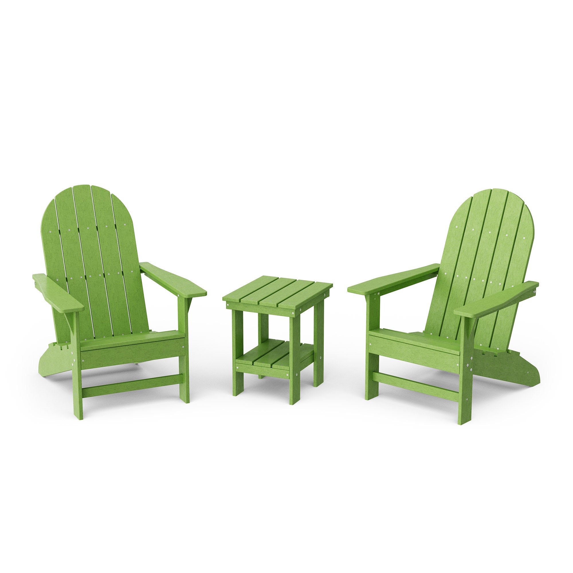 Freedom 3-Piece Traditional Adirondack Chair Set with Side Table - Outdoor Patio Furniture for Garden, Deck, Poolside & Backyard Relaxation