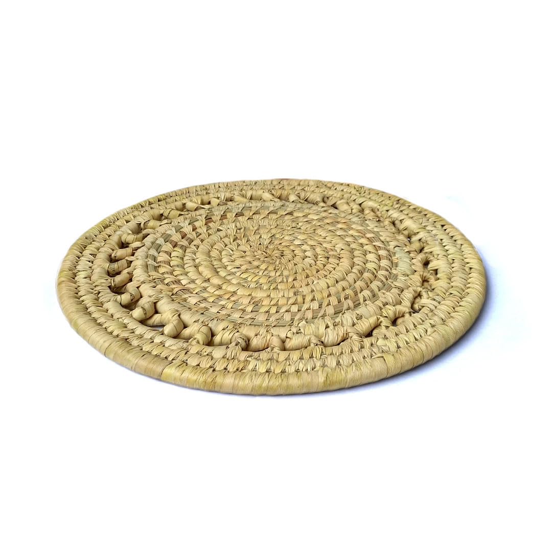 ArtKart Handmade Natural Kasi Grass Coasters - Set of 1, 10
