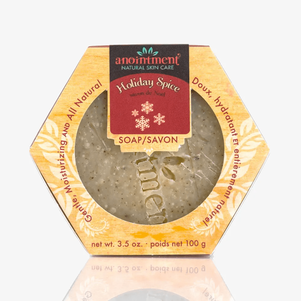 Anointment Natural Skin Care Holiday Spice Soap 100g - Moisturizing Handmade Soap for Dry Skin, Perfect for Winter Holidays & Gifts