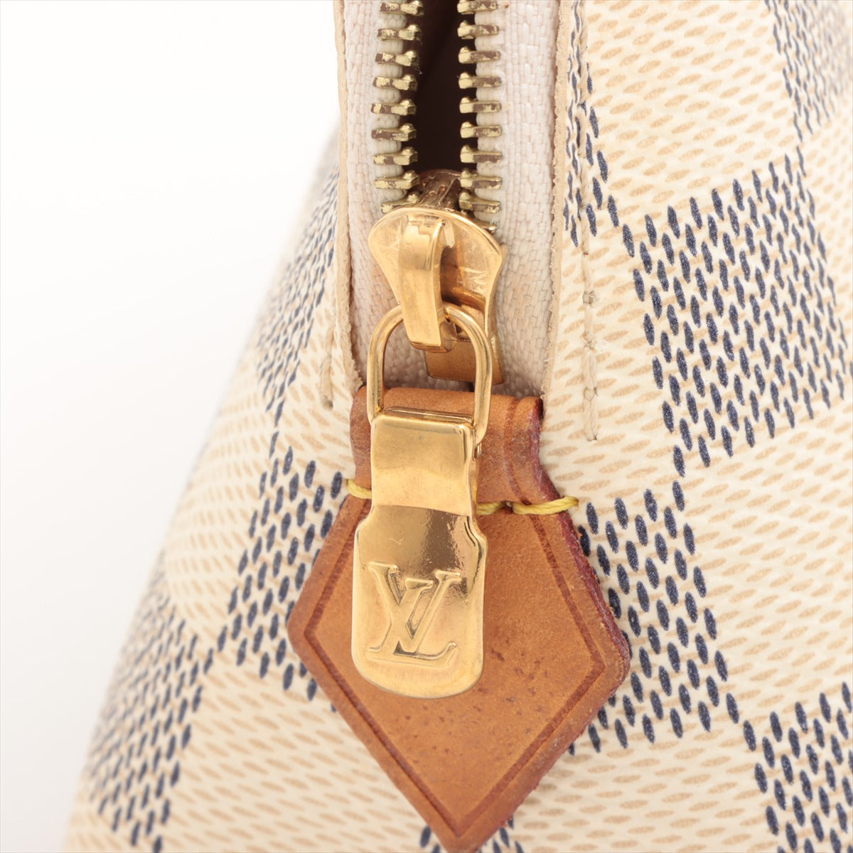 Louis Vuitton Damier Azur Pochette Cosmetic PM Bag - Authentic Luxury Makeup Pouch for Women | Perfect for Travel, Daily Essentials & Cosmetics Organization