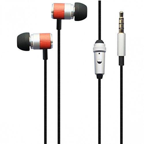 Premium 3.5mm Universal Headphones with Wooden Accents & Braided Cable - Compatible with iPad Pro/Air/Mini, iPod Touch/Nano - Perfect for Music, Gaming & Online Classes