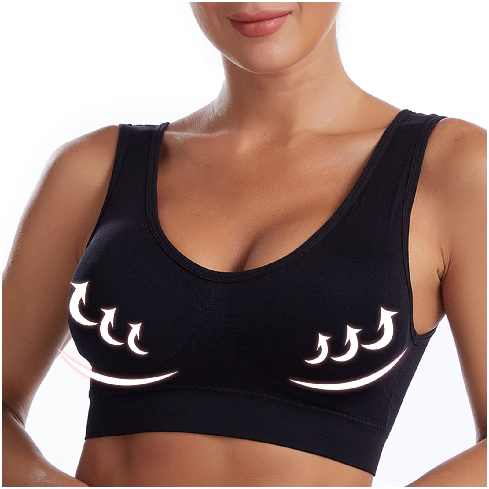 **Plus Size Women's Sports Bra - Seamless Workout & Yoga Bras - Comfortable No Underwire Athletic Bra for Gym, Running & Fitness - Padded Support for High-Impact Activities**
