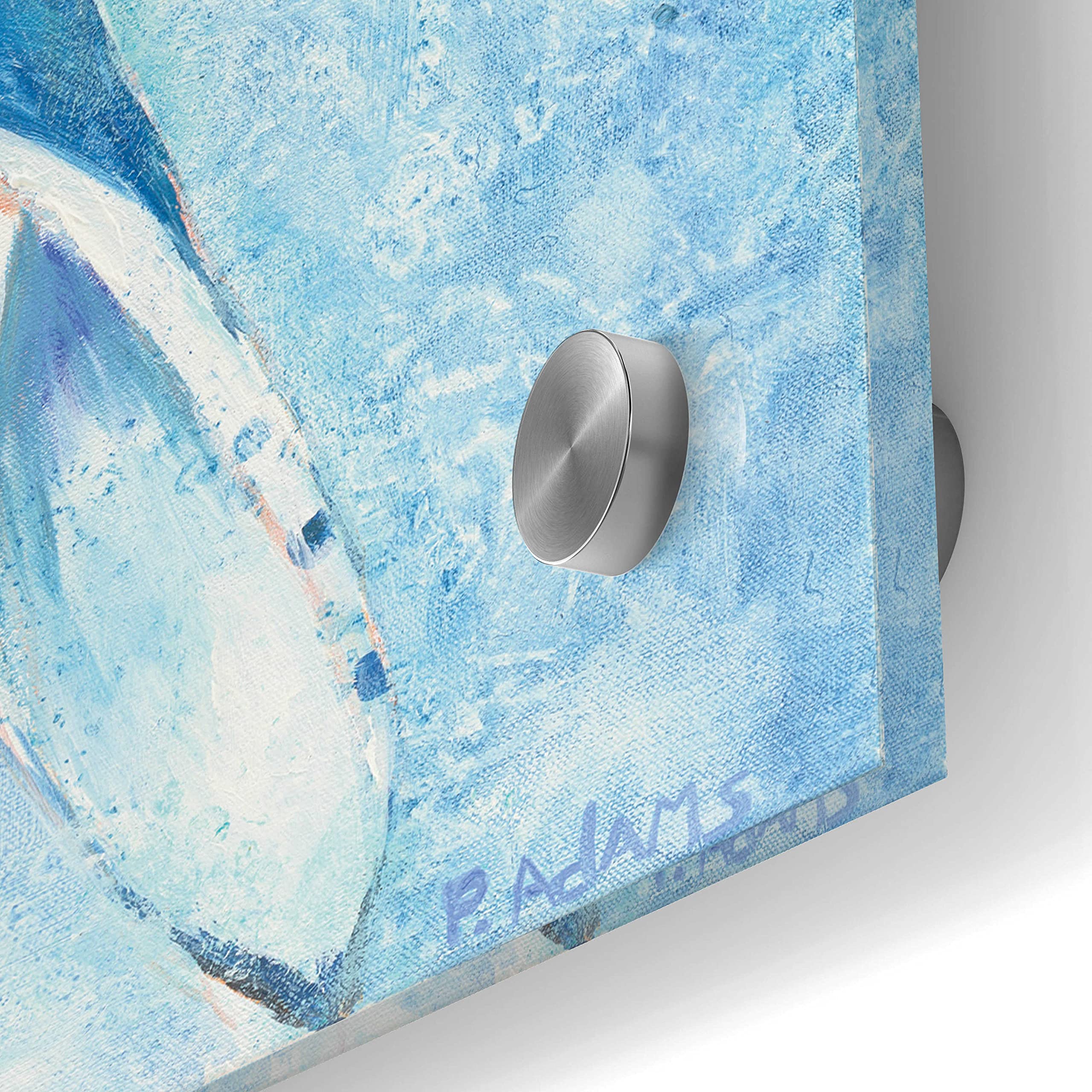 Blue Mama Acrylic Glass Wall Art by Phyllis Adams - 24x24 Inch Modern Abstract Painting for Living Room, Bedroom & Office Decor