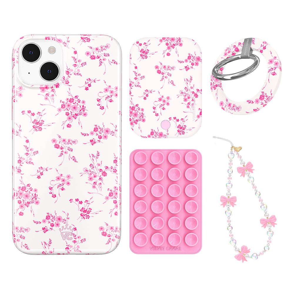 French Rose Floral iPhone Case with Grip - Elegant Protective Phone Cover for iPhone 13/14/15 Pro Max - Perfect for Women, Gift Giving & Everyday Use