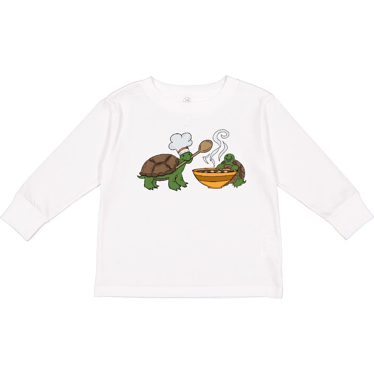 Cute Turtle Chefs Making Soup Toddler Long Sleeve T-Shirt - Adorable Animal Graphic Tee for Boys & Girls - Perfect for Playdates, School & Family Outings