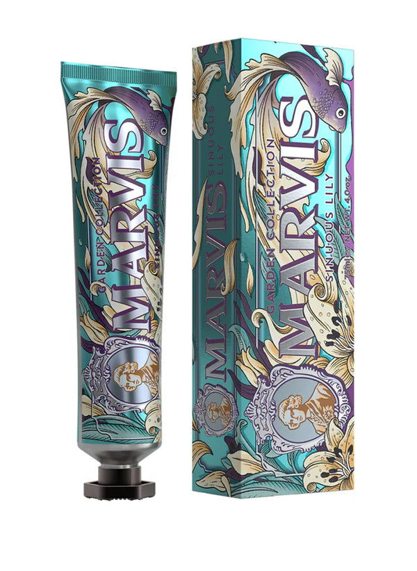 Marvis Sinuous Lily Toothpaste 75ml - Refreshing Mint Flavor for Fresh Breath & Whitening - Perfect for Travel & Daily Oral Care