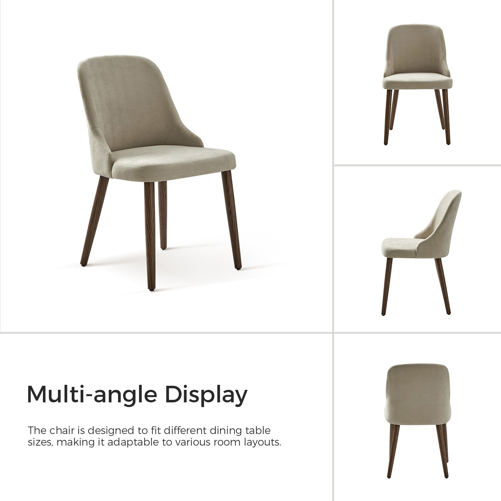 Andrea Modern Dining Chairs Set of 2 - Ergonomic Comfortable Kitchen Chairs for Home, Restaurant & Office - Versatile Design for Small Spaces & Contemporary Decor