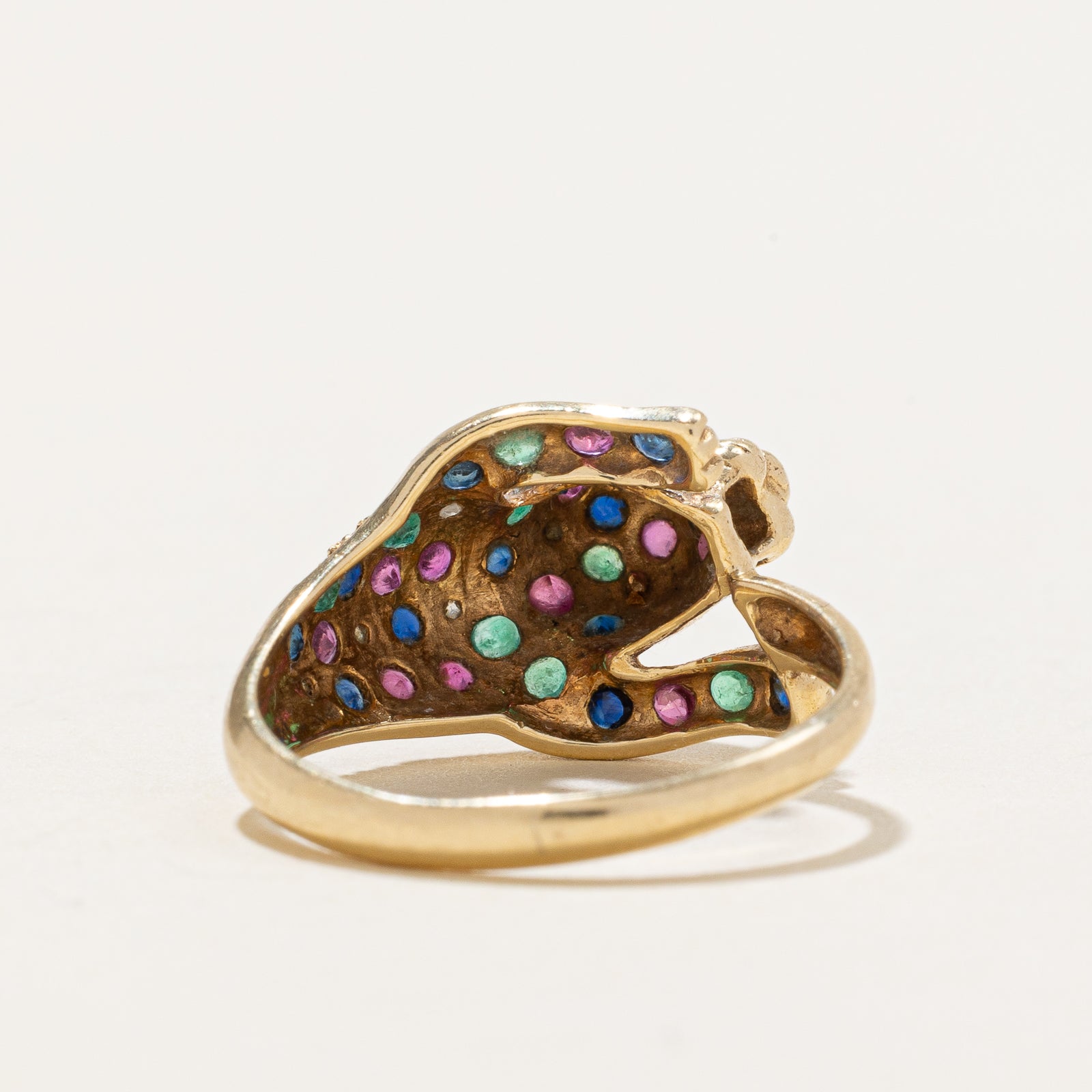 Exquisite Multi Gemstone Panther Ring - 0.03ctw & 0.50ctw Diamond Accents - Size 5.75 - Elegant Jewelry for Women - Perfect for Parties, Date Nights & Special Occasions