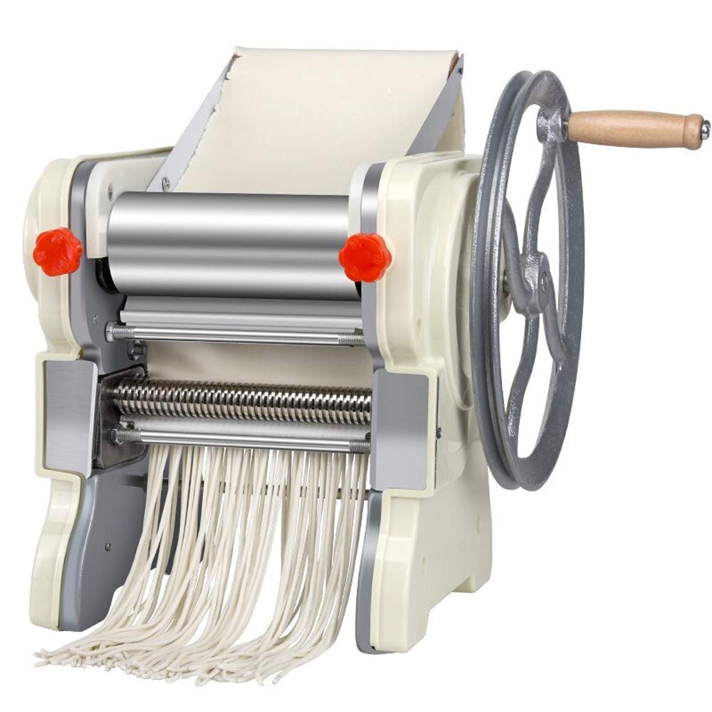 ZKS-KS Premium Manual Pasta Maker - Stainless Steel Noodle Machine for Home & Commercial Use - Dough Press & Rolling Pasta Machine (Silver, 32.1x30x27.5cm) - Perfect for Italian Cuisine, Homemade Pasta, Restaurants & Culinary Gifts