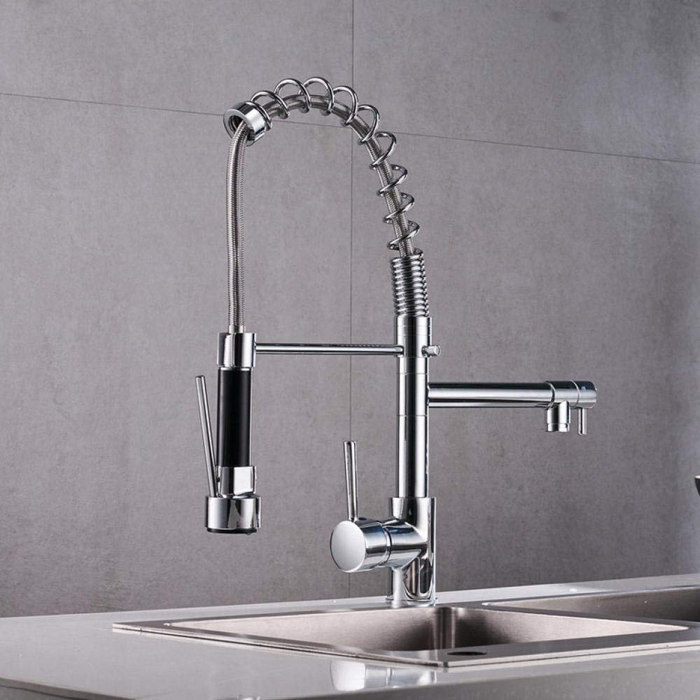 360° Swivel Chrome Pull Down Kitchen Faucet with Dual Spray Modes - Hot & Cold Water Mixer Tap with Handheld Shower for Modern Kitchen Sink - Perfect for Cooking, Washing Dishes, and Food Prep