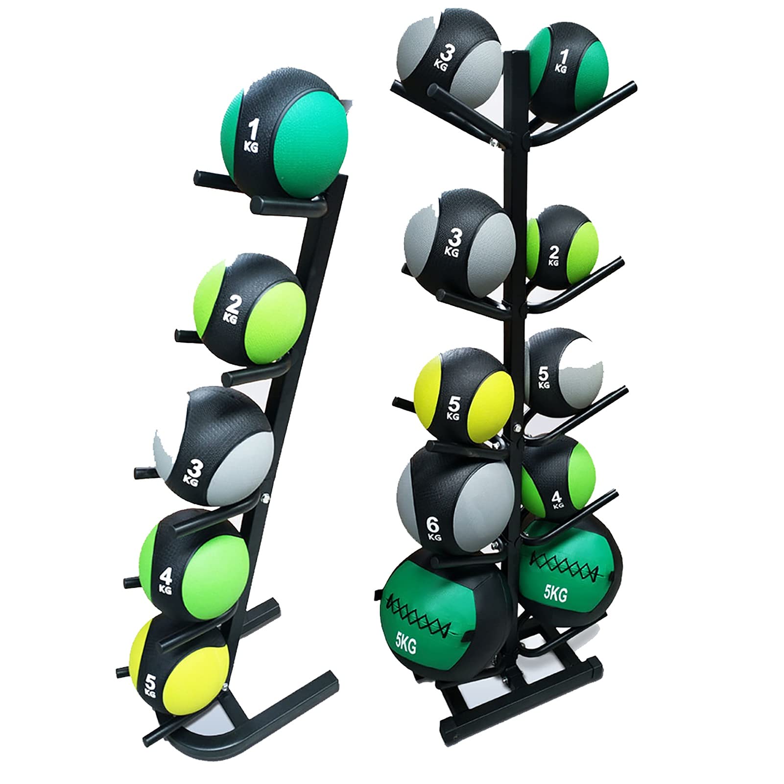 Heavy-Duty Multi-Layer Sports Equipment Storage Rack - Large Capacity Wall Mounted Organizer for Basketball, Football & Accessories | Sturdy Base Design | Perfect for Garage, Playroom & Sports Club Organization (Size A)