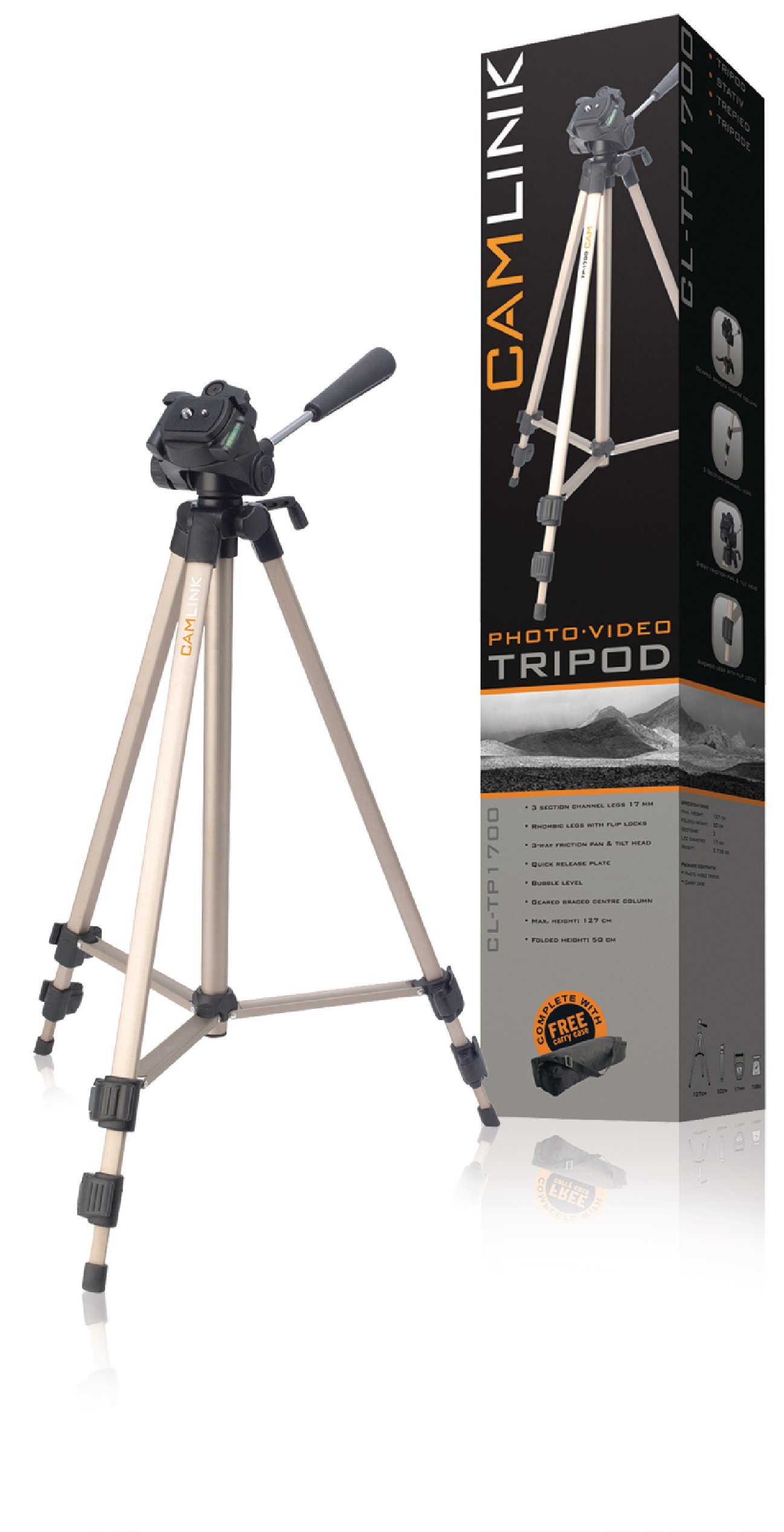 TP1700 Professional Camera Tripod Stand with 360° Rotation - Lightweight Aluminum Alloy for DSLR, Camcorder, Video Shooting - Perfect for Vlogging, Travel, and Outdoor Photography