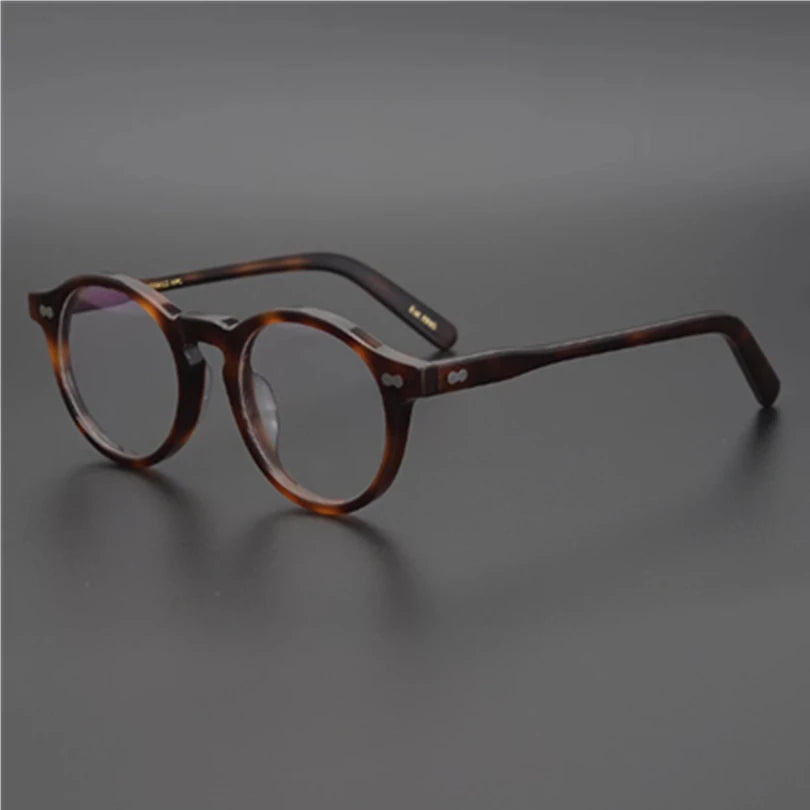 Aimee Unisex Full Rim Round Acetate Eyeglasses Frame 1201 - Stylish & Lightweight for Reading, Work, and Everyday Fashion