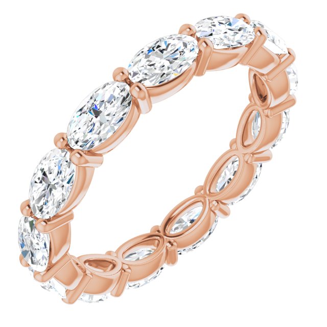 2.73 Carat Oval Diamond East West Eternity Band Ring for Women - Elegant Wedding, Engagement, Anniversary Jewelry Gift