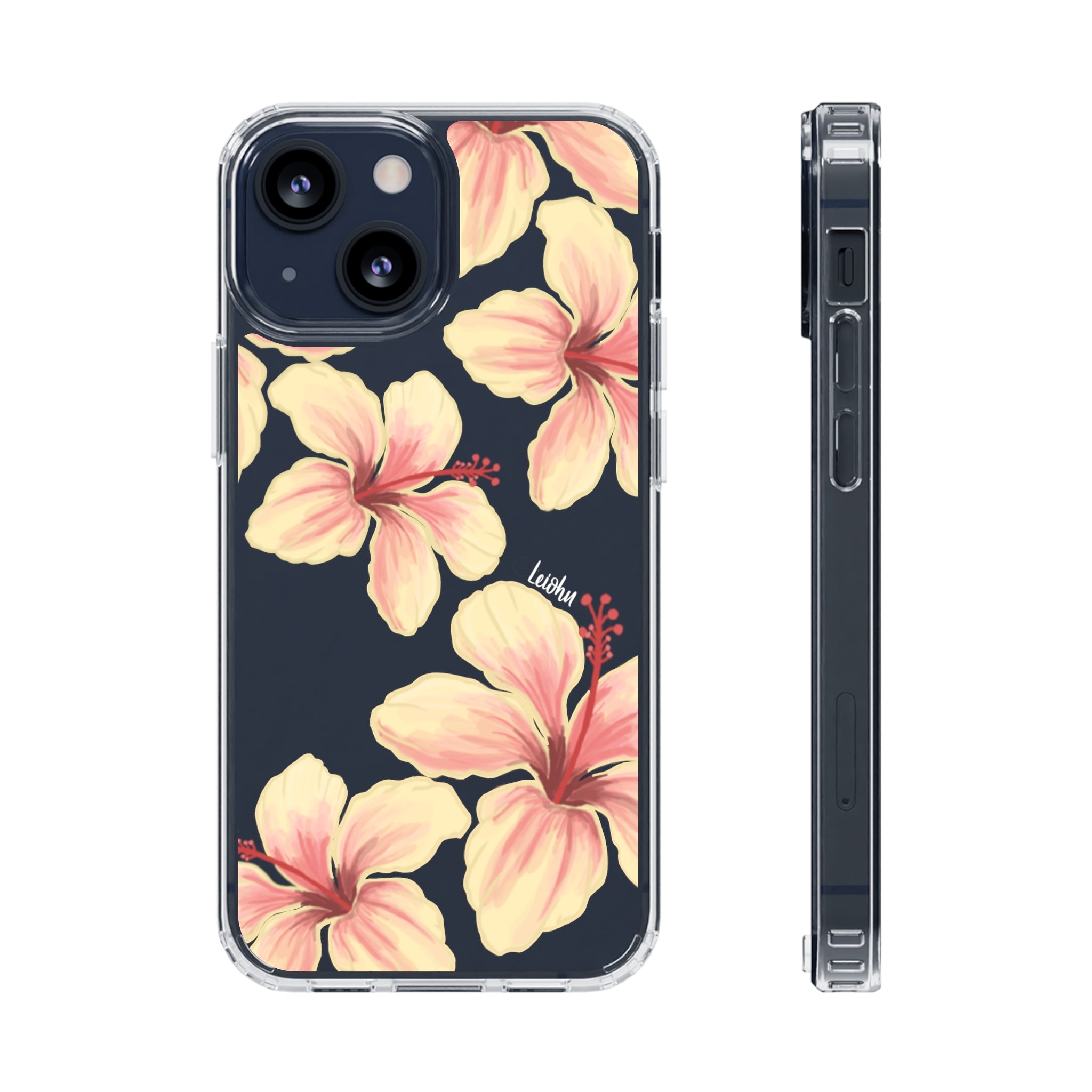 Premium Clear Hibiscus Ke'oke'o Phone Case - Shatterproof Protective Cover for iPhone & Samsung - Perfect for Beach, Travel & Everyday Use