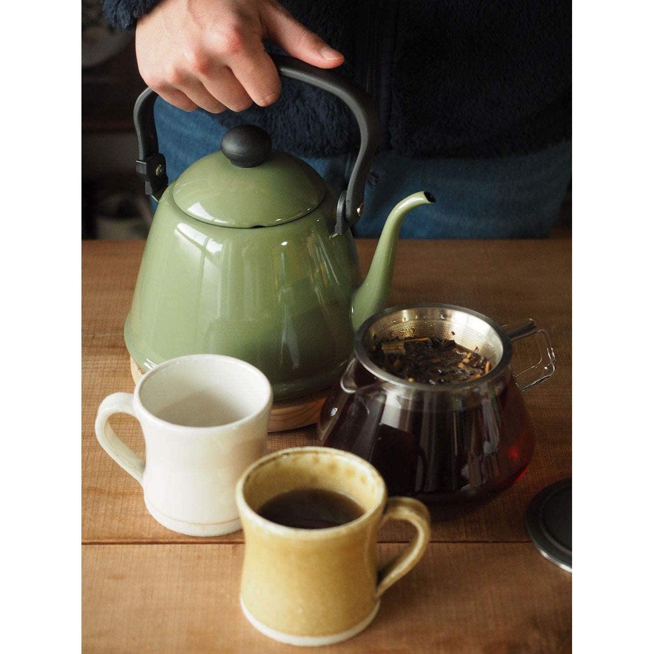 Premium Japanese Enamel Gooseneck Kettle - Noda Horo Drip Kettle II (DK 200BK) - Perfect for Pour Over Coffee, Tea Brewing & Specialty Hot Beverages