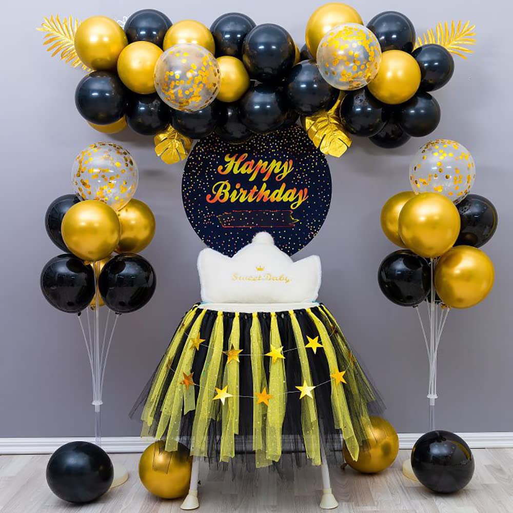 100 Pack 12 Inch Black Helium Balloons - Shiny Party Balloons for Graduation, Wedding, Birthday & Anniversary Decorations | Perfect for Indoor/Outdoor Celebrations, Photo Backdrops & Event Styling