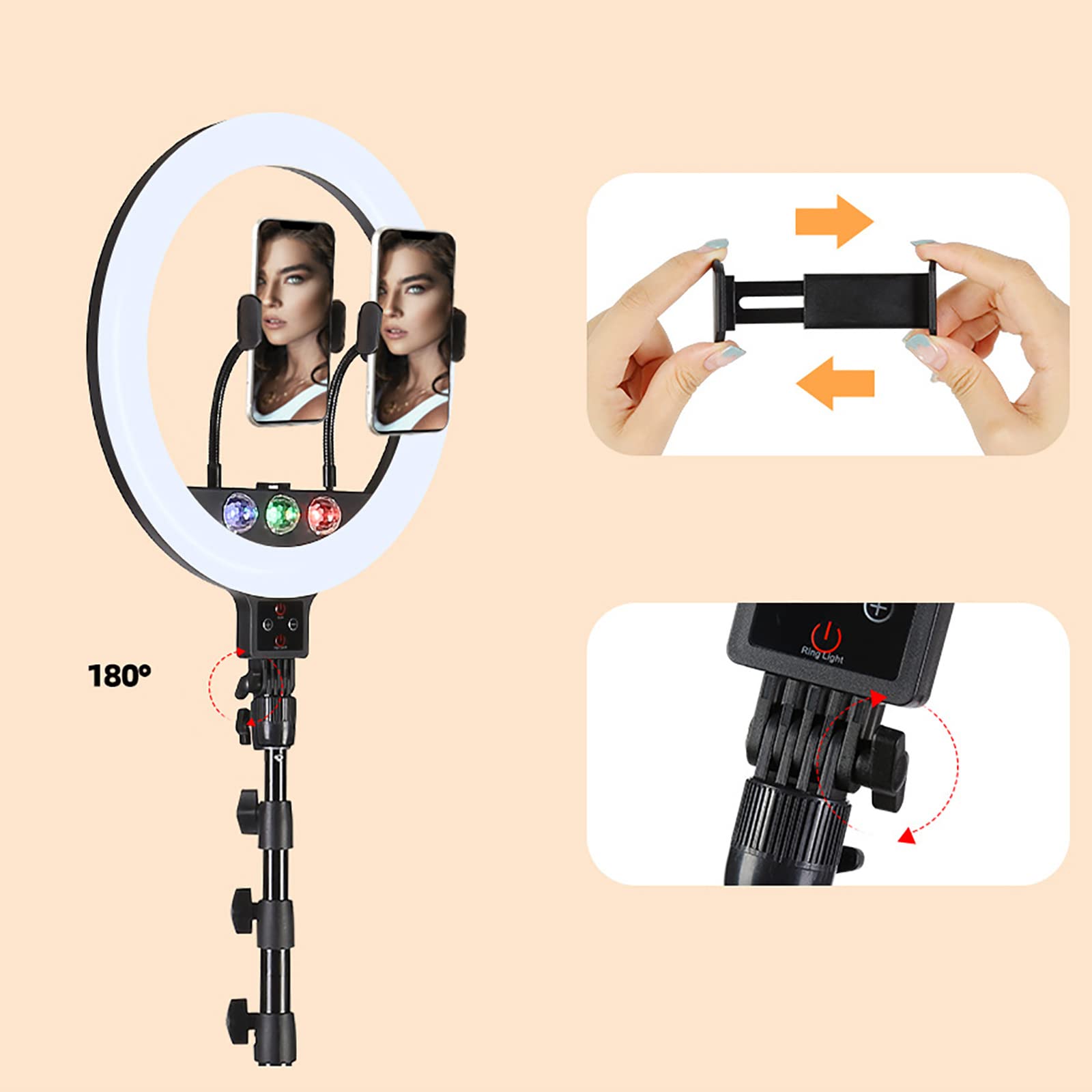 10 Inch Ring Light with Tripod Stand & Phone Holder - USB Powered Selfie Light for Photography, Video Recording, TikTok Live, Zoom Meetings - Perfect for Content Creators, Vloggers & Remote Work