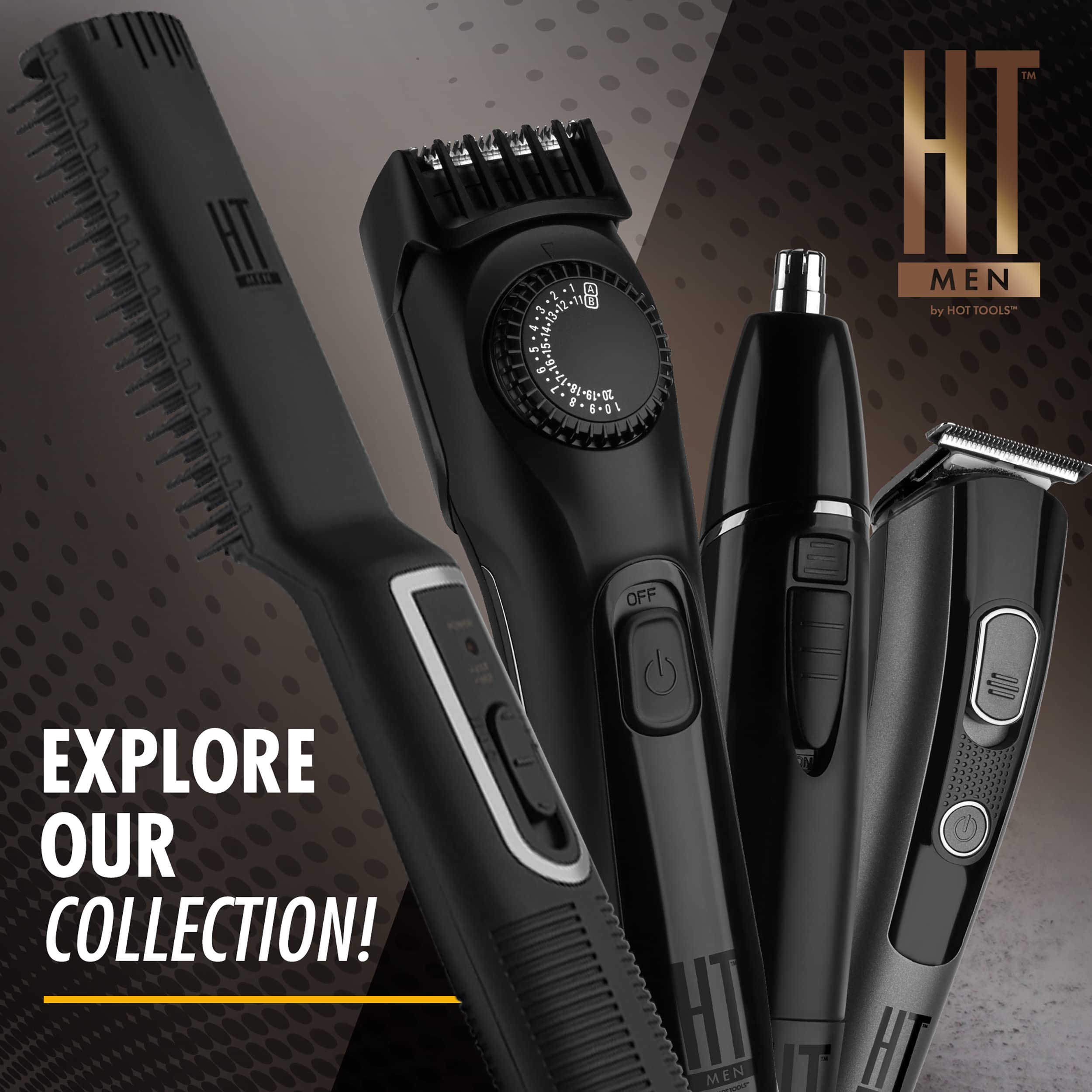 Professional HOT TOOLS 15-Piece Multi Trimmer Kit for Hair, Beard & Body Grooming - Perfect for Home, Salon & Travel Use