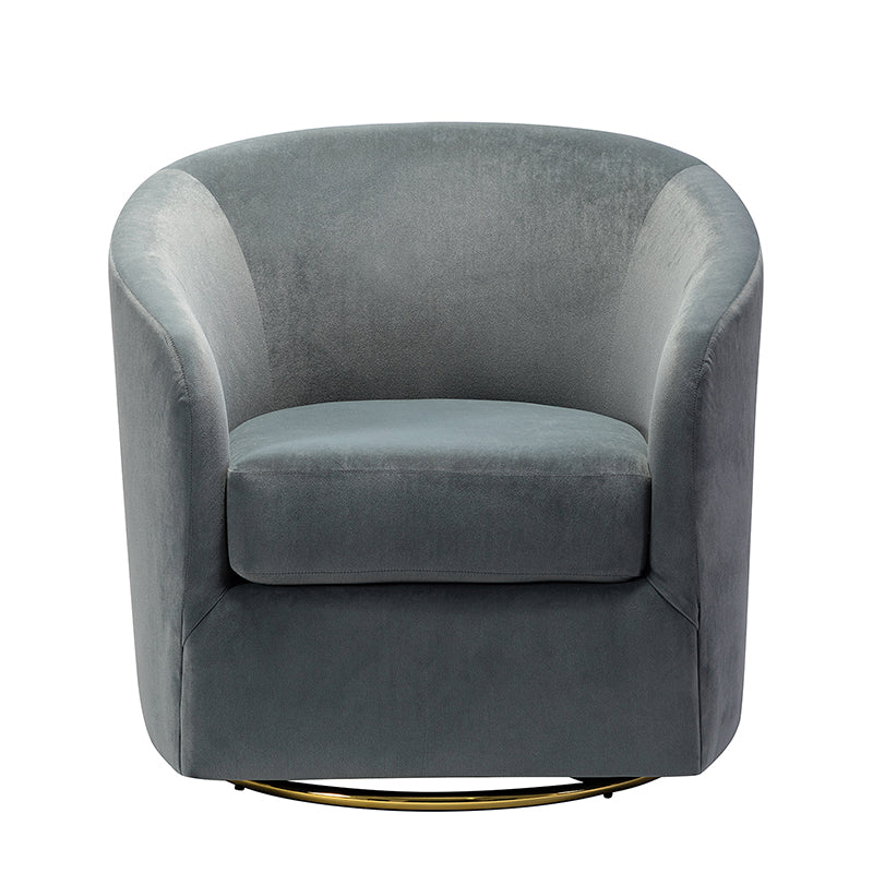 Emanuela Velvet Swivel Barrel Armchair - Modern Accent Chair for Living Room, Bedroom & Office - 360° Rotating Comfortable Lounge Chair with Soft Upholstery - Perfect for Reading, Relaxing & Home Decor